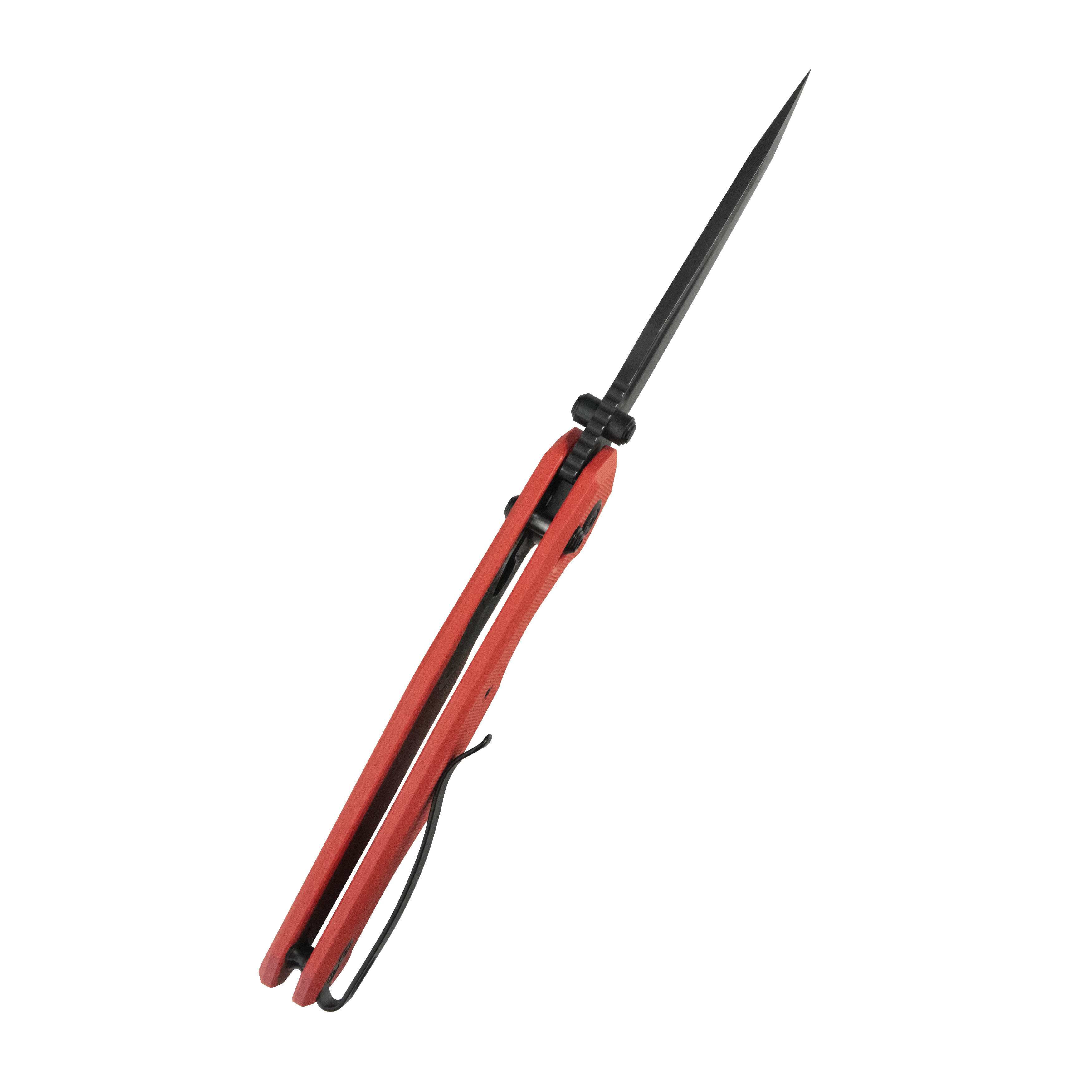 Kubey Carve Crossbar Lock Tactical Folding Knife Red G10 Handle 3.27'' Blackwash 14C28N Blade KU237D