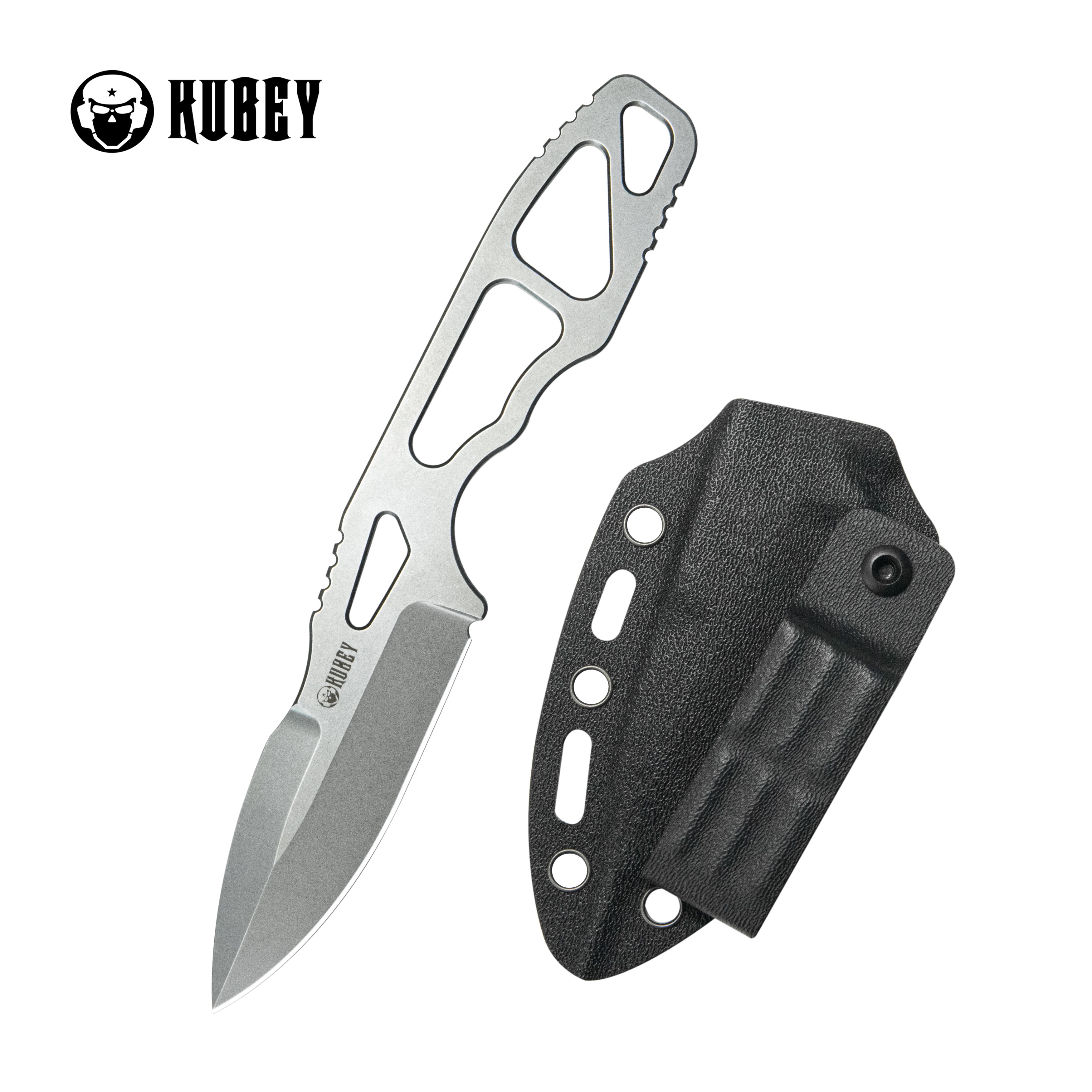Kubey 7.62 TAG Fixed Blade Knife Beadblast AUS-10 Handle 3.15'' Beadblast AUS-10 Blade Knife KU282A