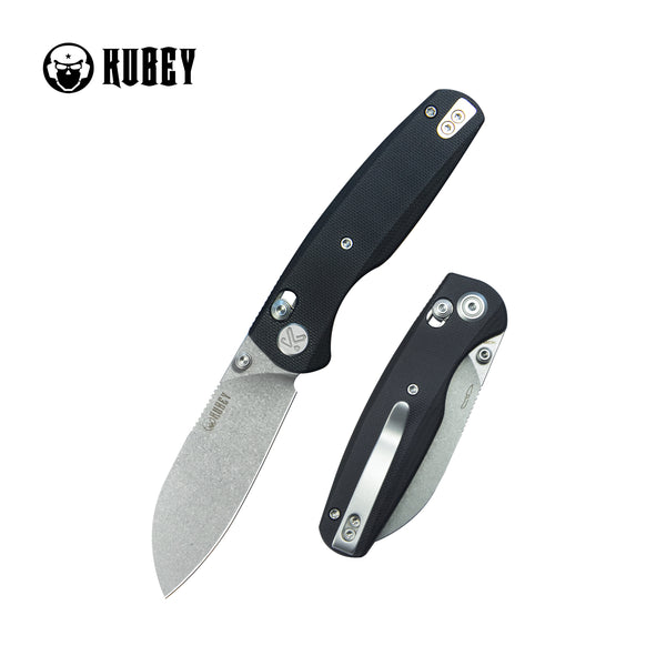 Kubey Breeze Every Carry Pocket Knife Crossbar Lock Black G10 Handle 3