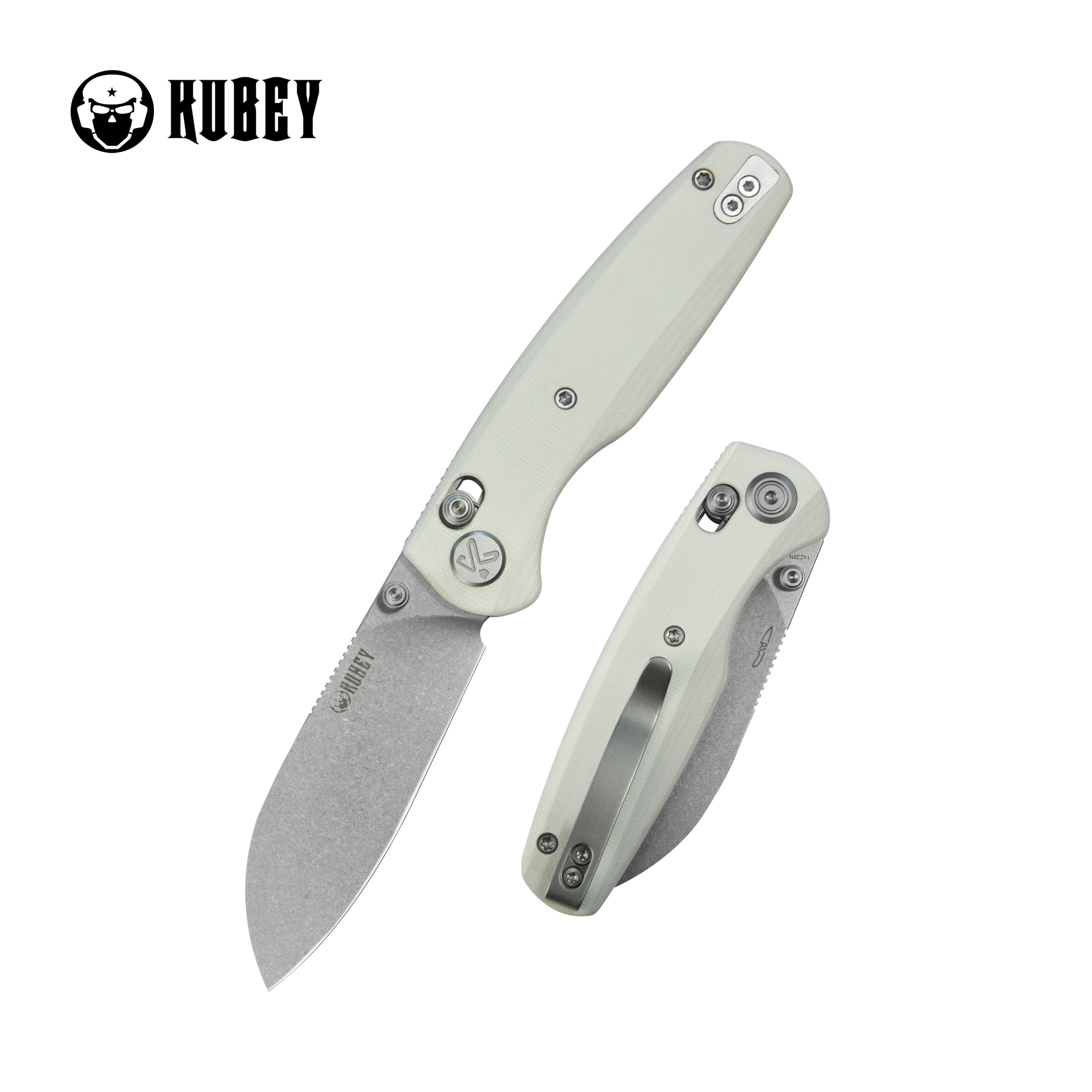 Breeze Every Carry Pocket Knife Crossbar Lock White G10 Handle 3.03" Stonewash 14C28N Blade KU288E