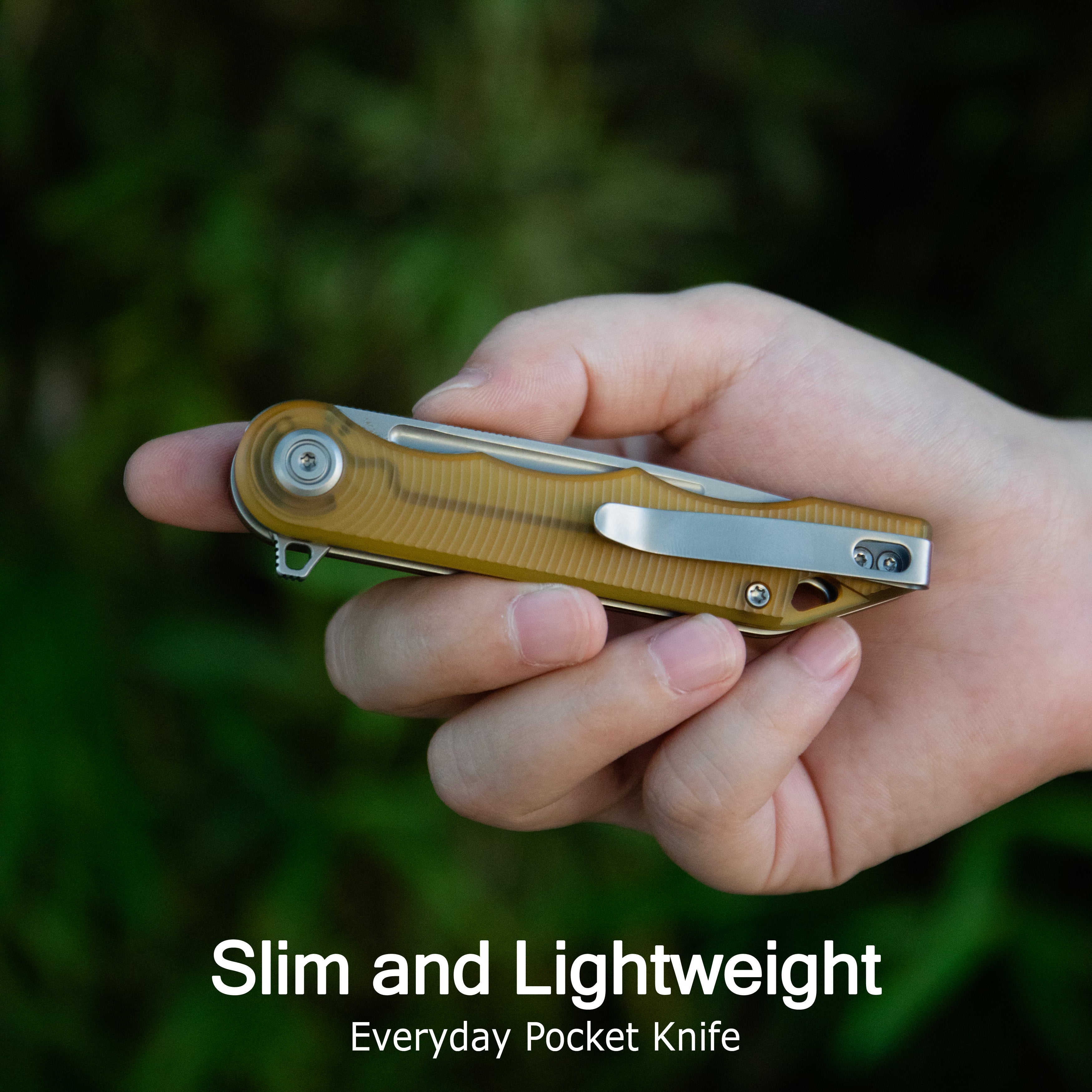 Mizo Liner Lock Flipper Folding Knife Ultem Handle 3.15" Beadblast  14C28N KU312Q