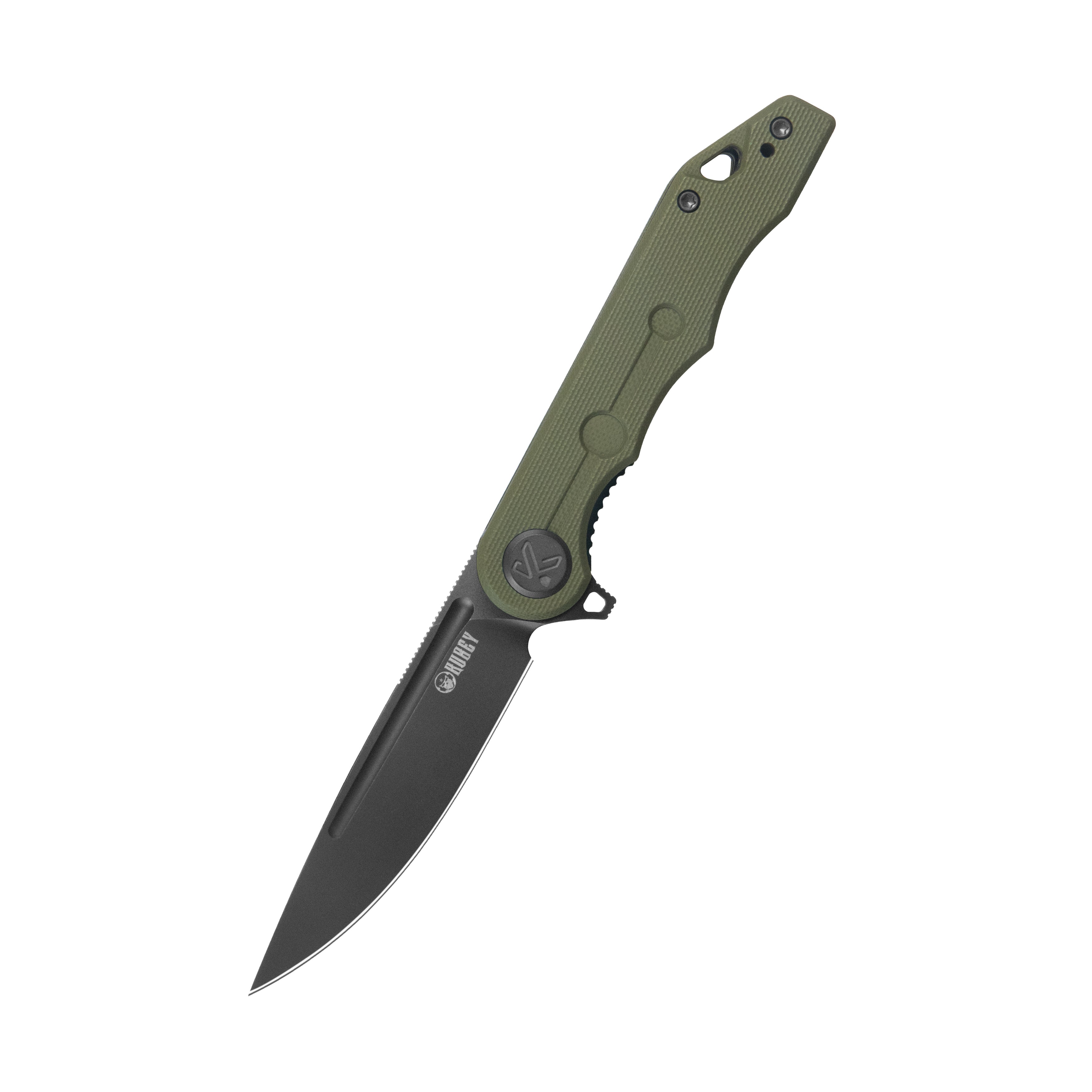 Mizo Liner Lock Flipper Folding Knife Green G10 Handle 3.15" Blackwash 14C28N KU312T