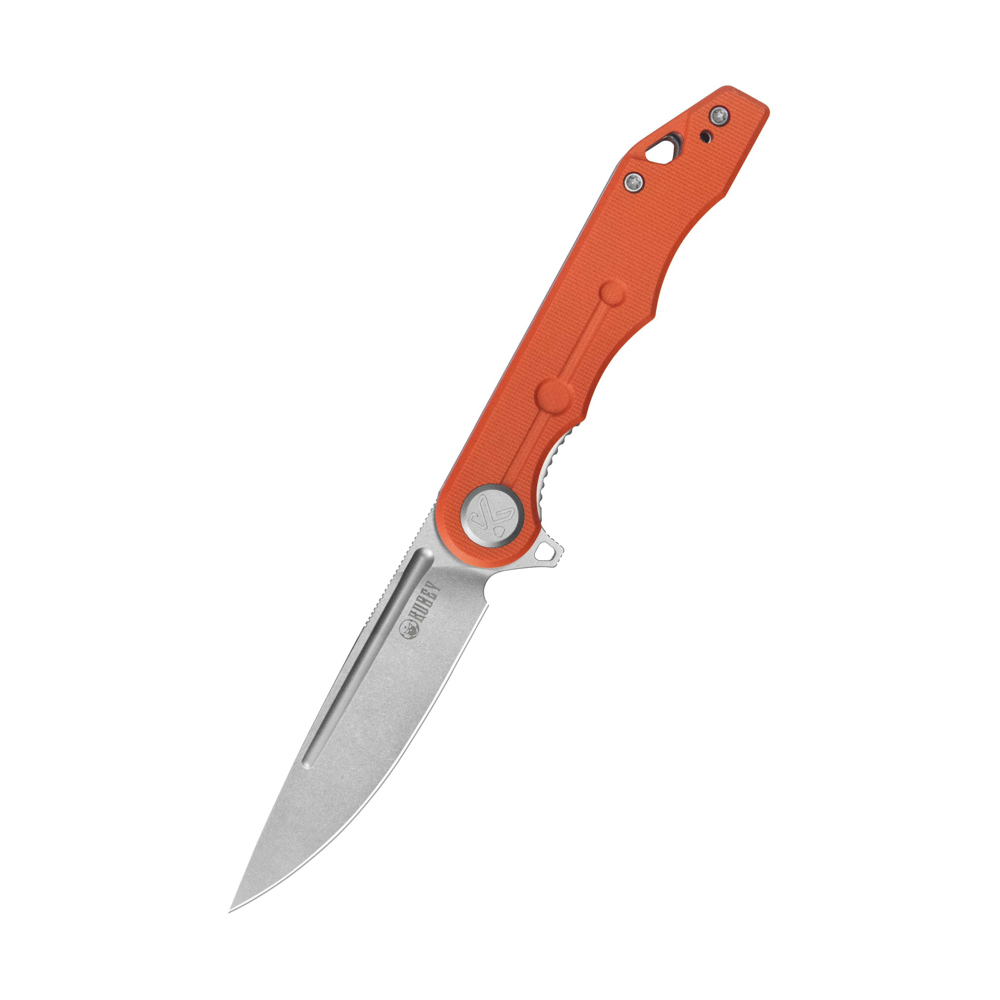 Mizo Liner Lock Flipper Folding Knife Orange G10 Handle 3.15" Beadblast 14C28N KU312U