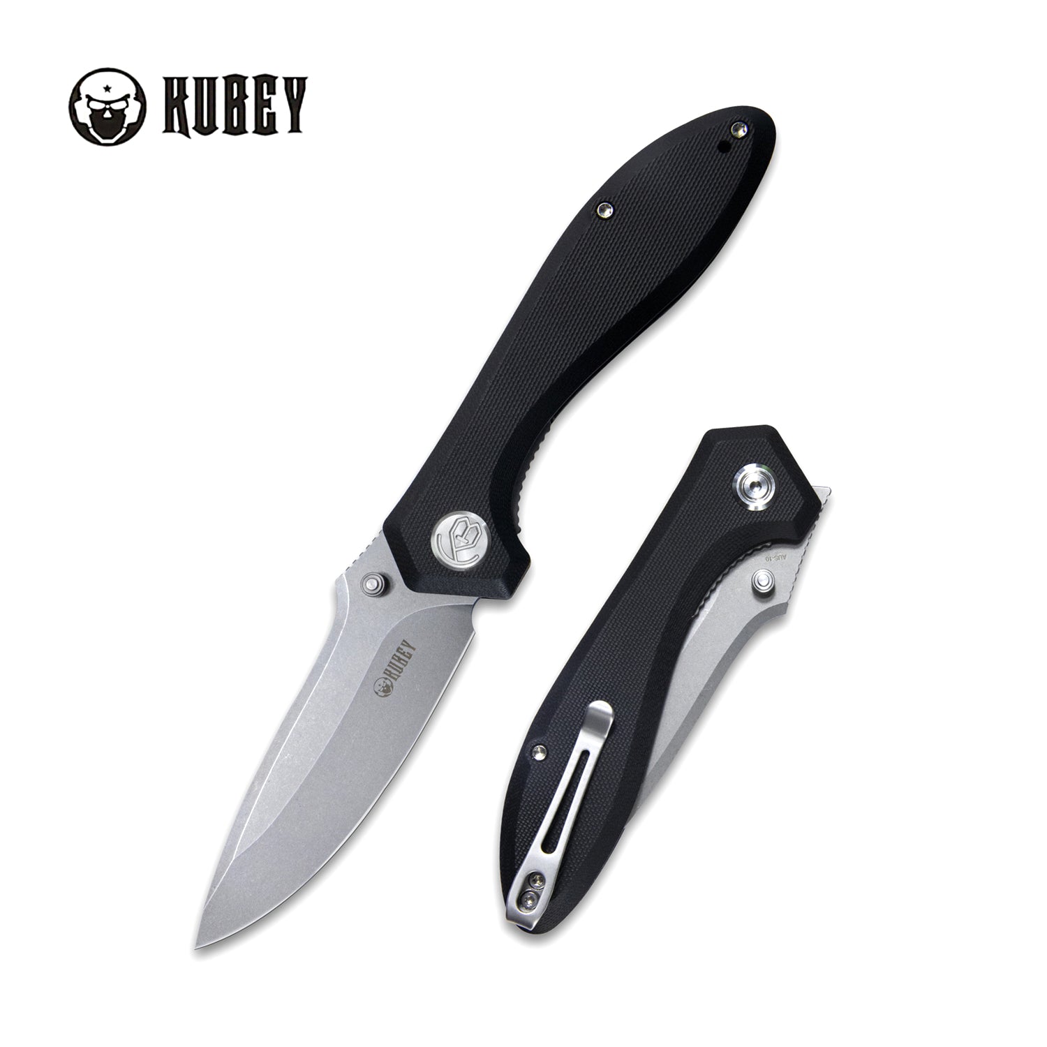 Ruckus Liner Lock Folding Knife Black G10 Handle 3.31" Bead Blasted AUS-10 KU314F