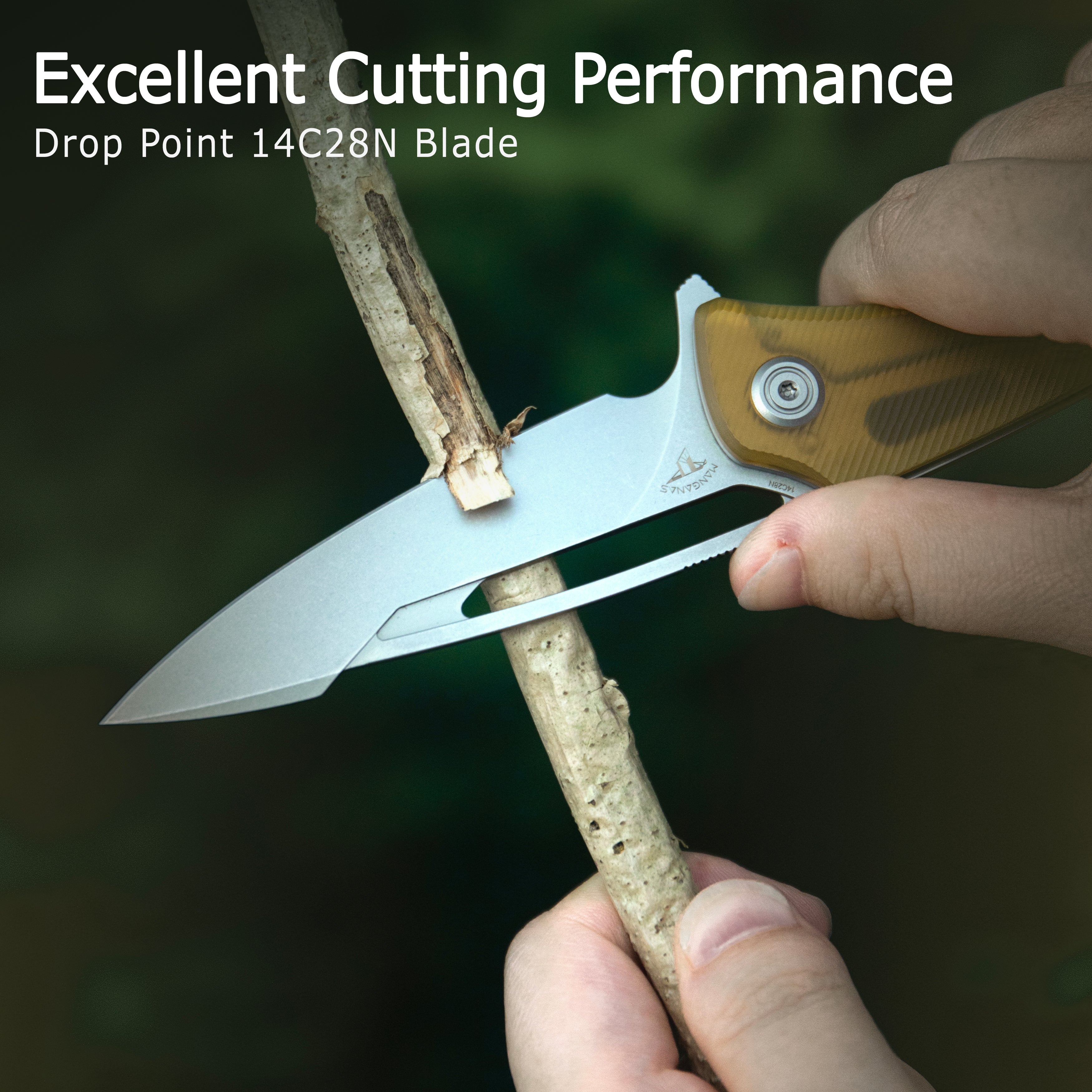 Merced Folding Knife 3.46" Beadblasted 14c28n Blade With Durable Black G10 Handle Reliable Tactical Pocket Knife KU345K