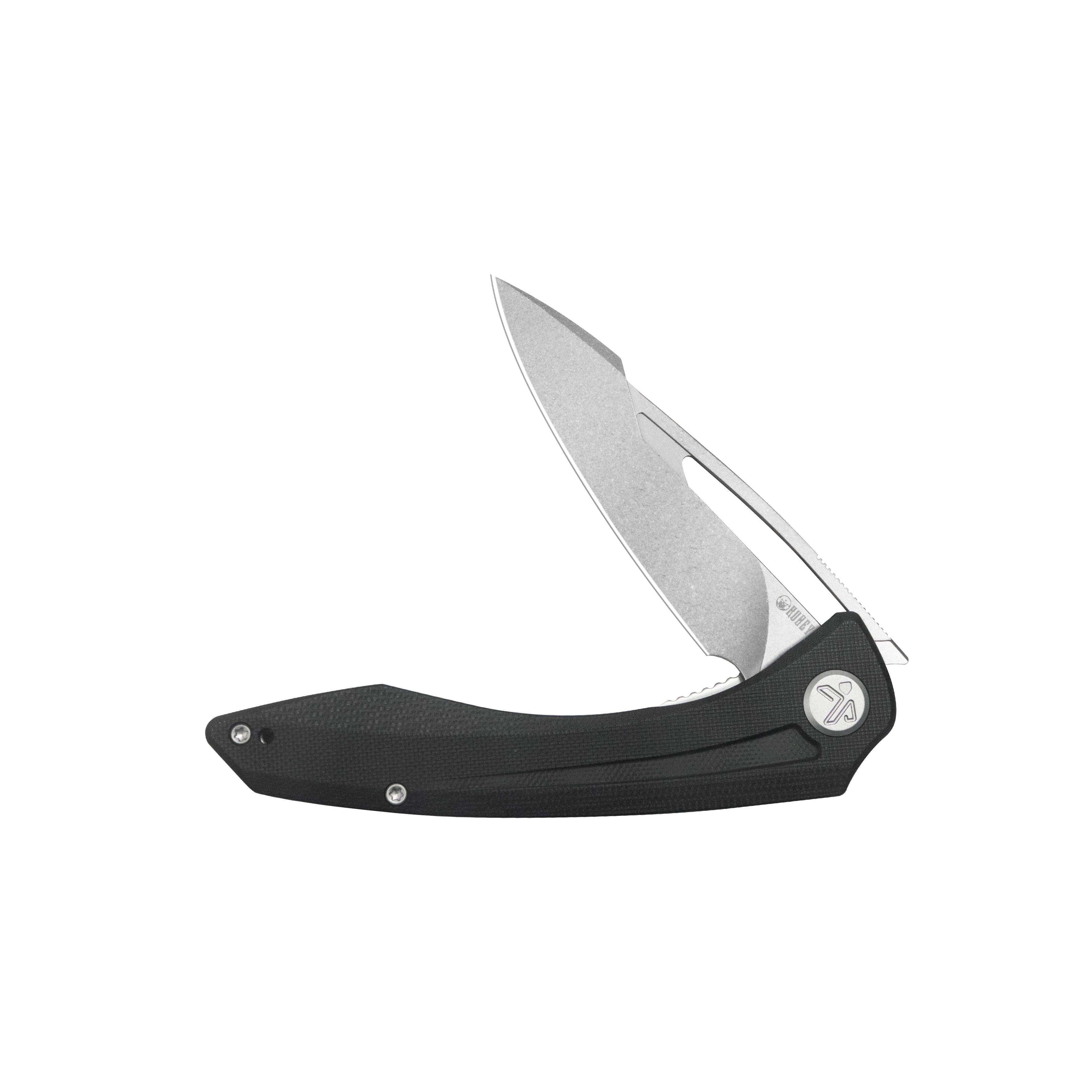 Merced Folding Knife 3.46" Beadblasted 14c28n Blade With Durable Black G10 Handle Reliable Tactical Pocket Knife KU345K