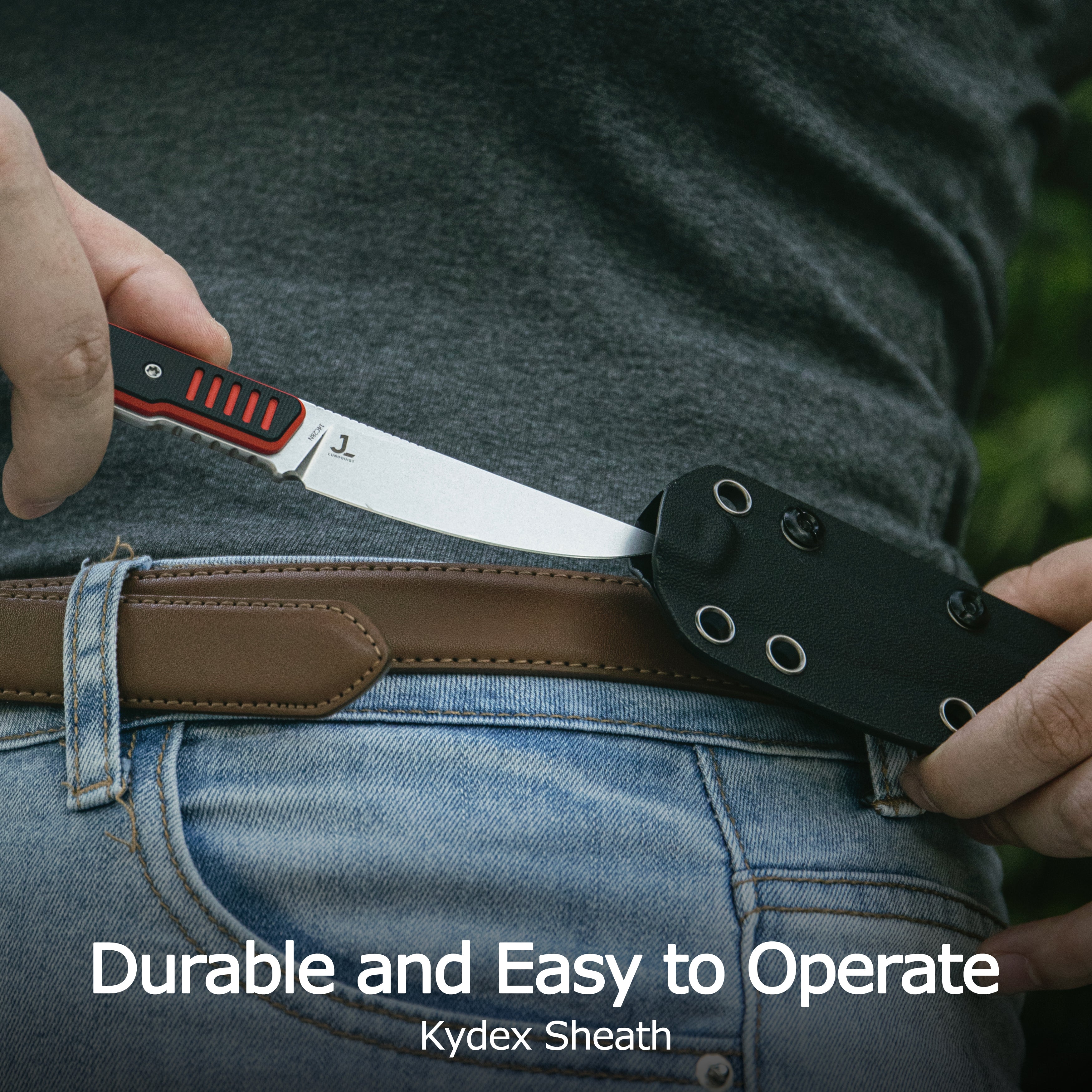 Kubey JL Kwaiken Fixie Every Day Carry Fixed Blade Knife Red Black G-10 3.11'' Beadblast 14C28N KU355A