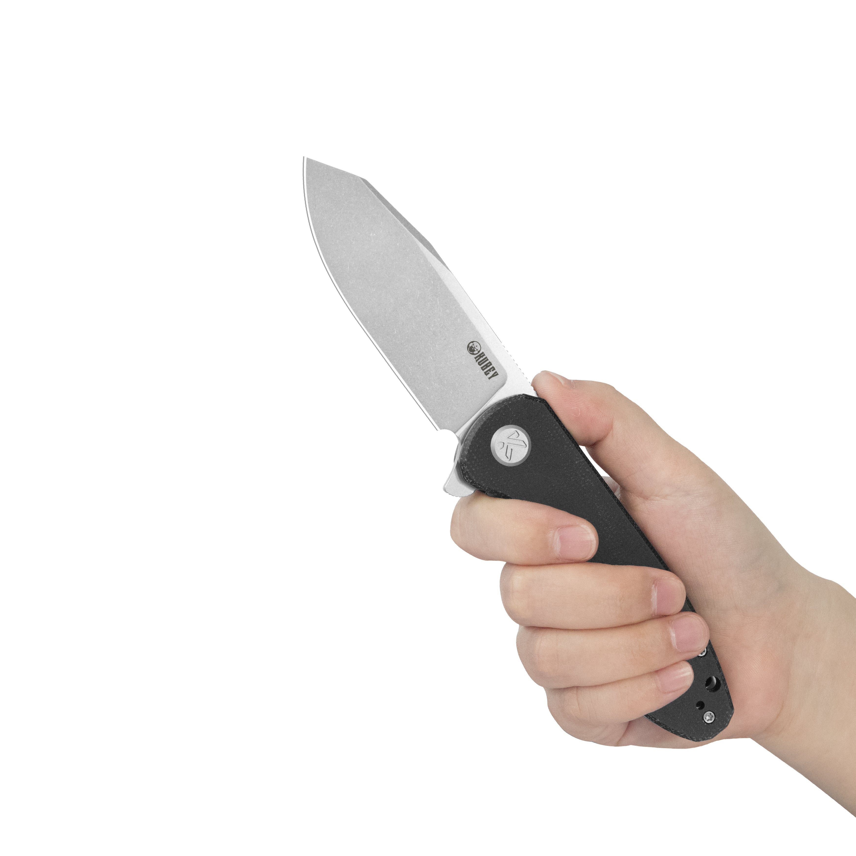 Master Chief Outdoor Folding Pocket Knife Black Micarta Handle 3.43" Beadblast 14C28N KU358K