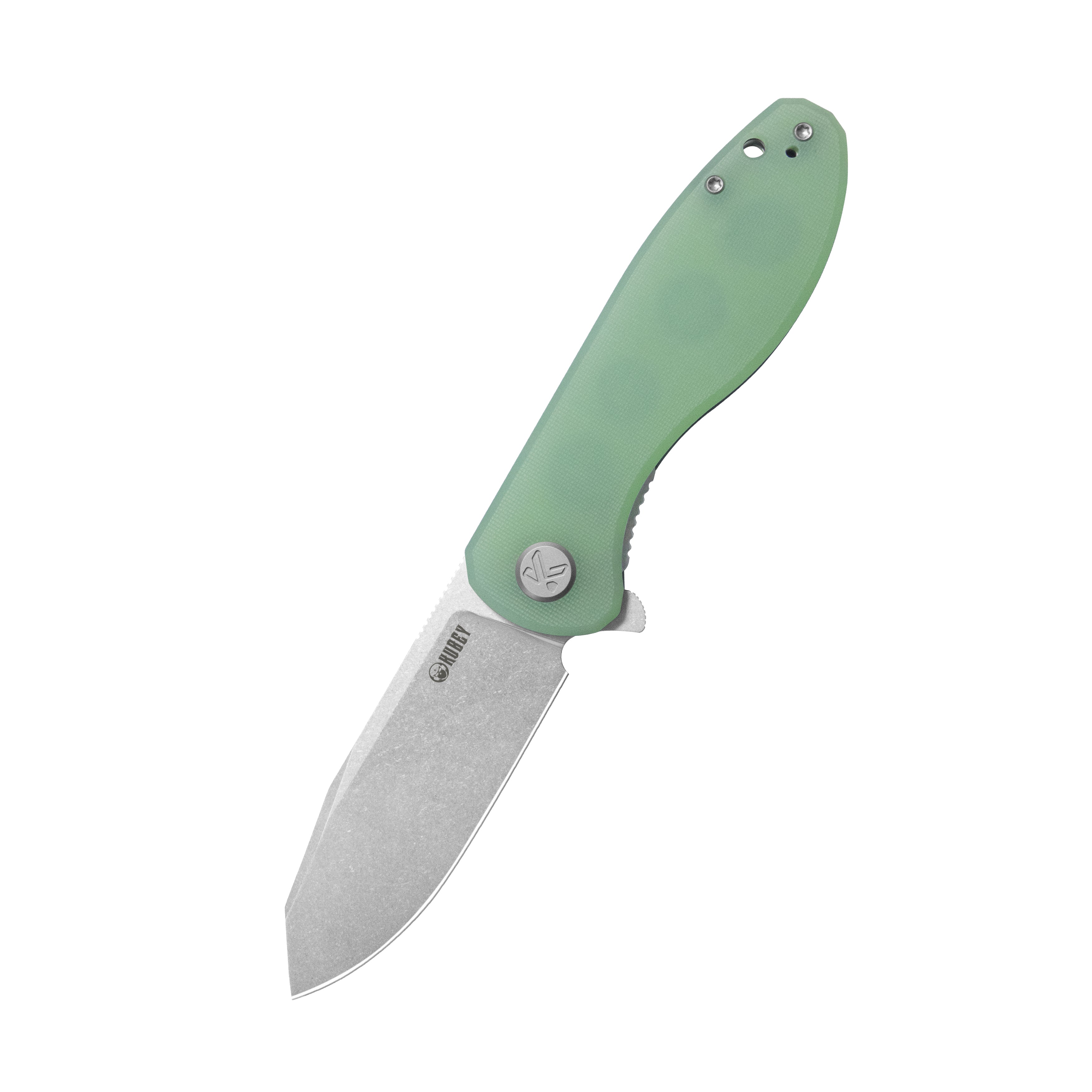 Master Chief Outdoor Folding Pocket Knife Jade G10 Handle 3.43" Beadblast 14C28N KU358L