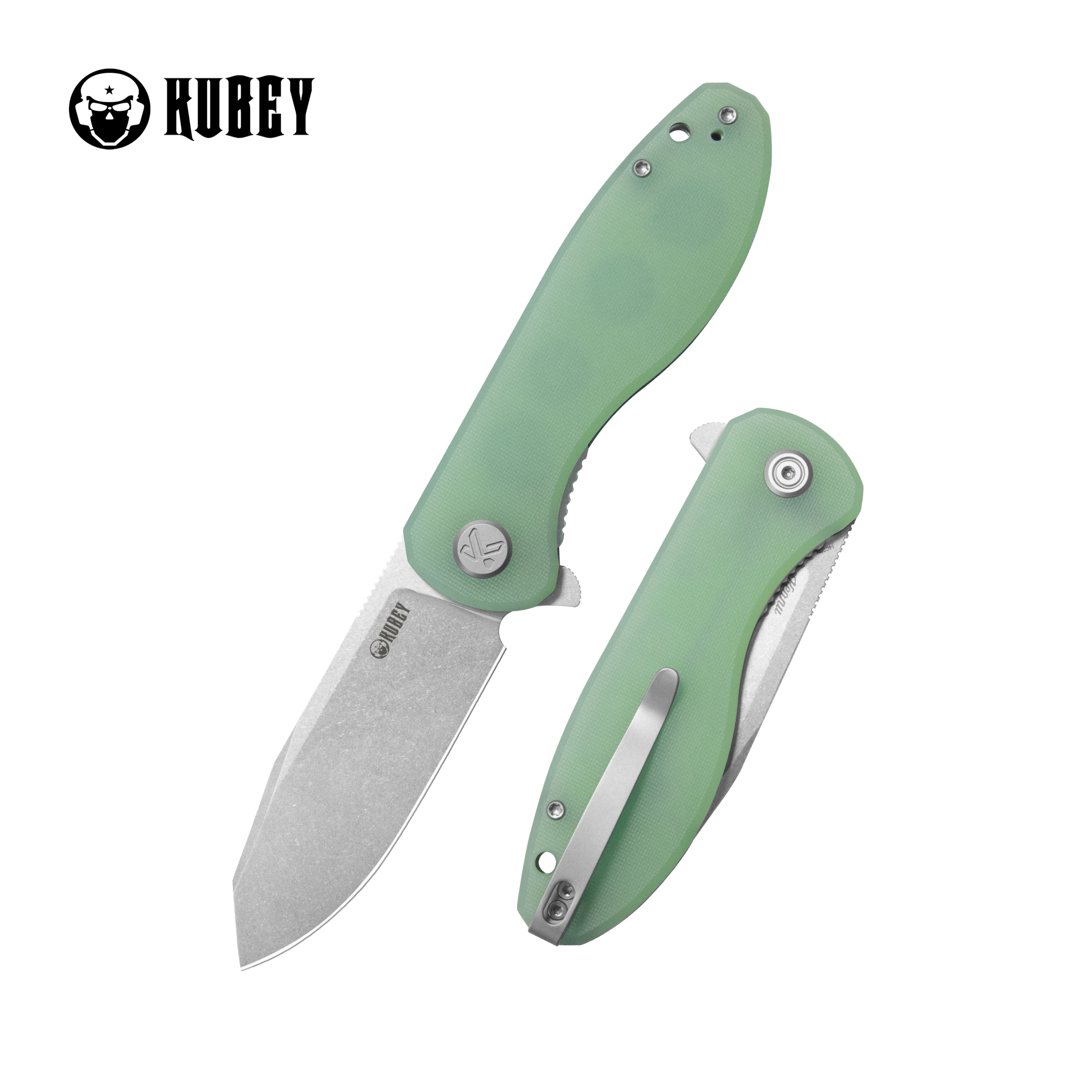 Master Chief Outdoor Folding Pocket Knife Jade G10 Handle 3.43" Beadblast 14C28N KU358L