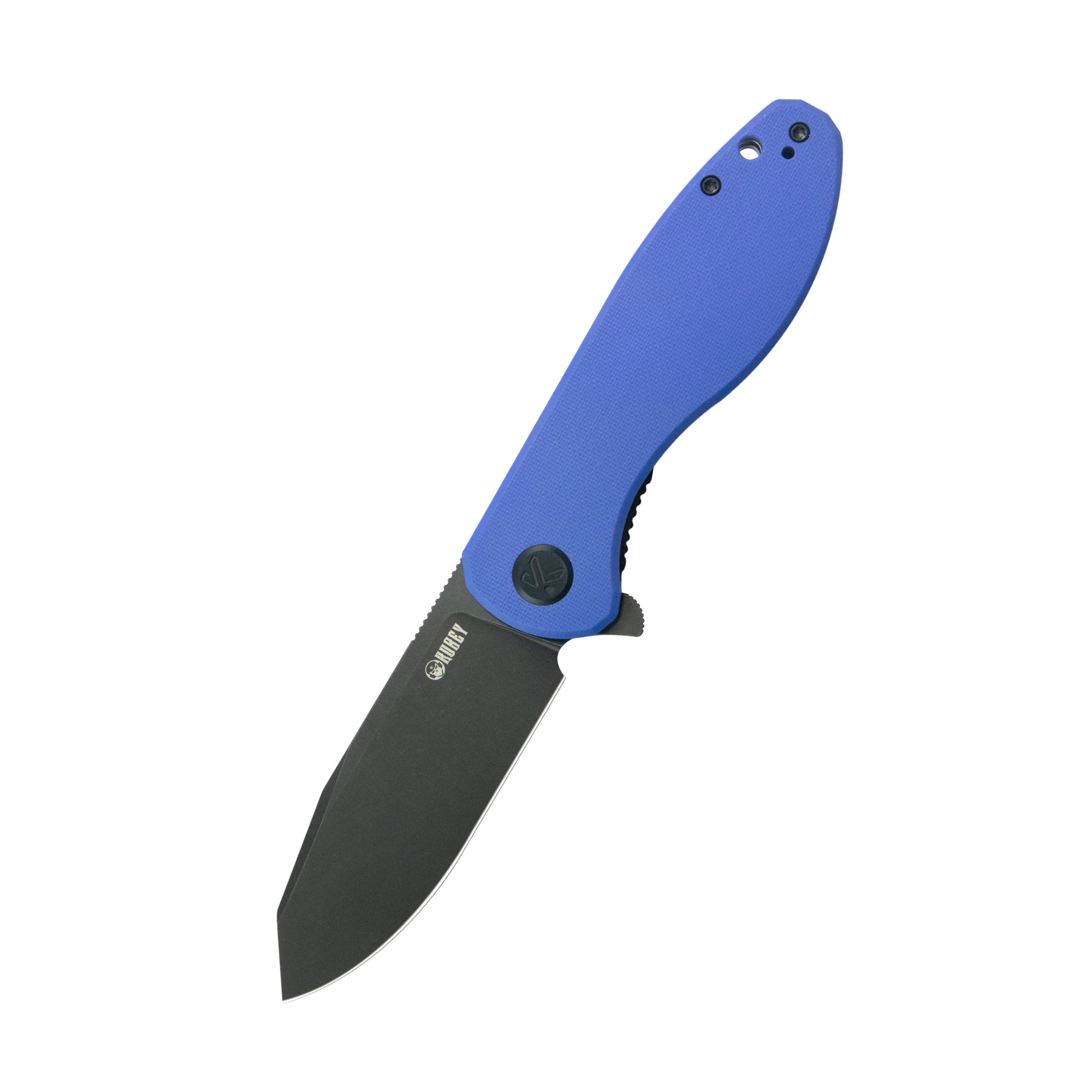 Master Chief Outdoor Folding Pocket Knife Blue G10 Handle 3.43" Blackwash 14C28N KU358P