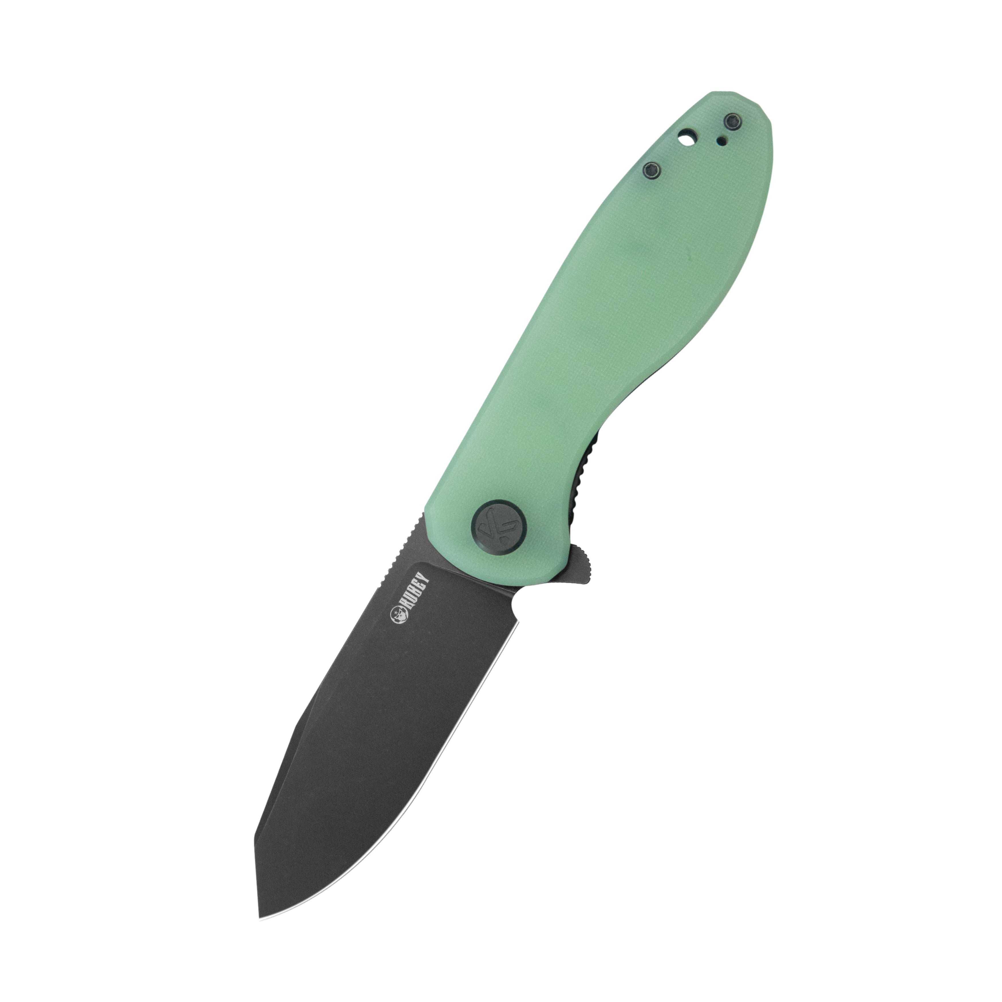 Master Chief Outdoor Folding Pocket Knife Jade G10 Handle 3.43" Blackwash 14C28N KU358Q