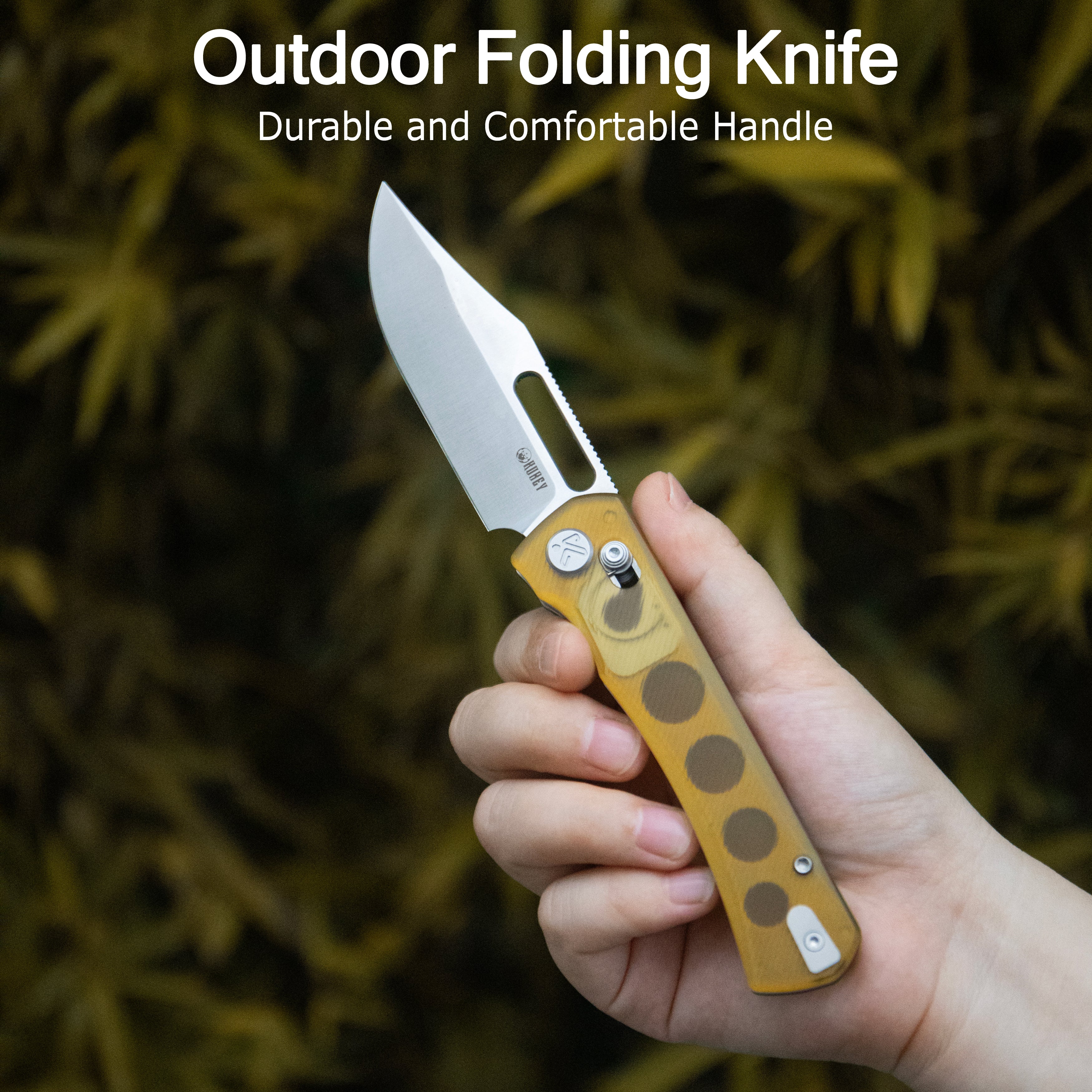 Kubey TBO Crossbar Crossbar lock Everyday Carry Folding Knife Ultem Handle 3.1" Satin 14C28N KU396C