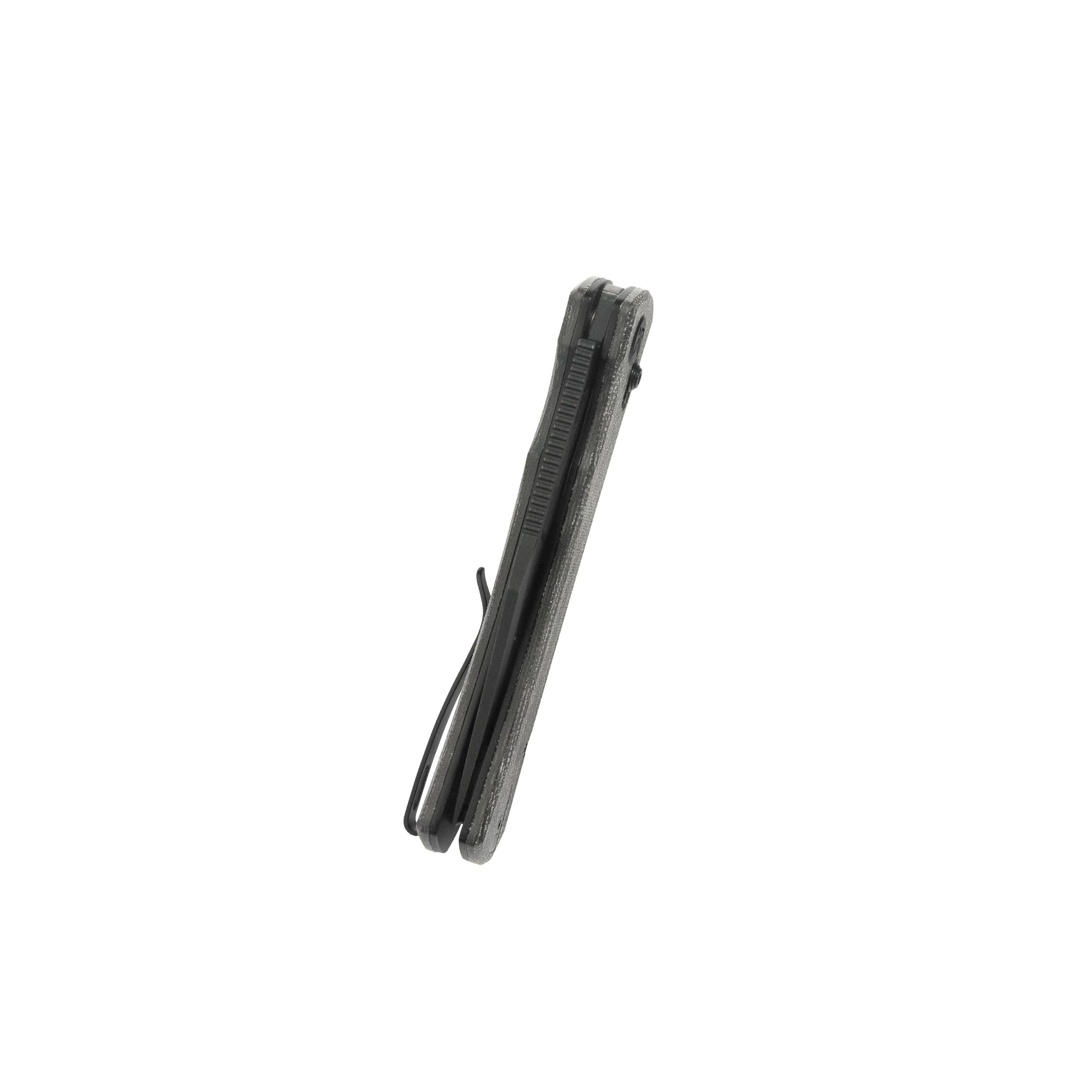 Kubey TBO Axis lock Everyday Carry Folding Knife Black Micarta Handle 3.1" Blackwash 14C28N KU396D