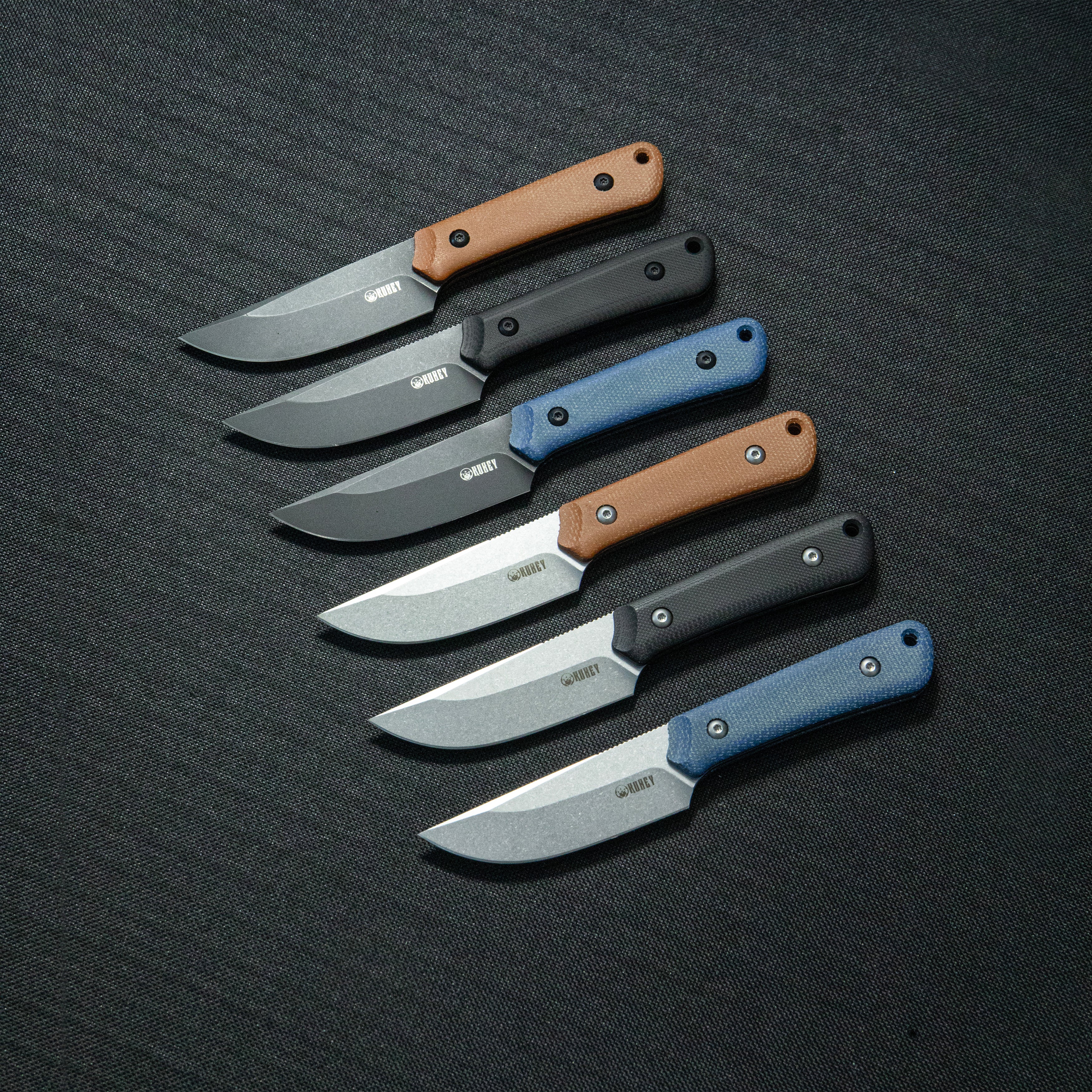 Kubey Thorn Fixed Blade Knife Blue Micarta Handle 2.8 Kubey Thorn Fixed Blade Knife Blue Micarta Handle 2.8