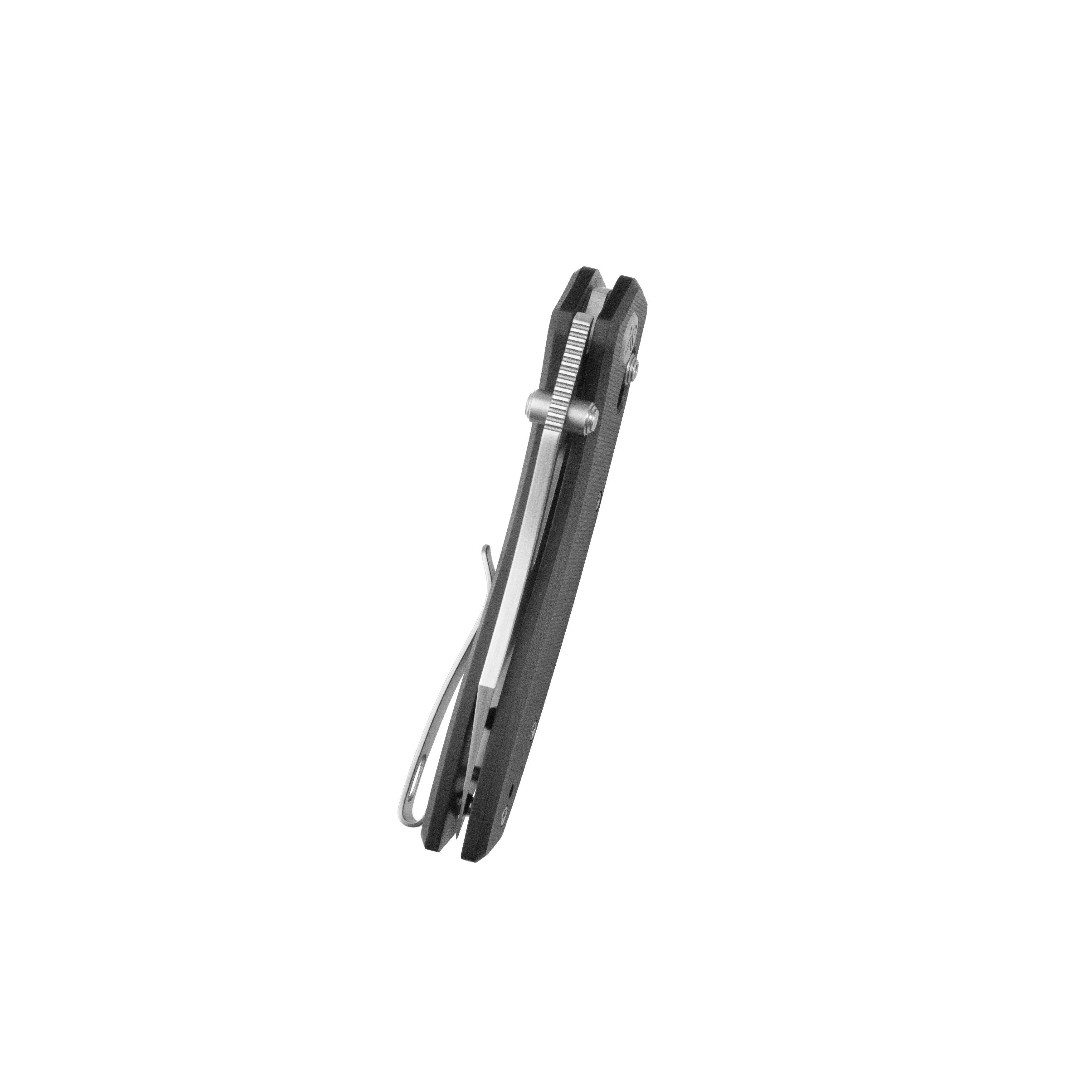 Kubey Caiman Crossbar Everyday Carry Folding Knife Black G10 Handle 3.