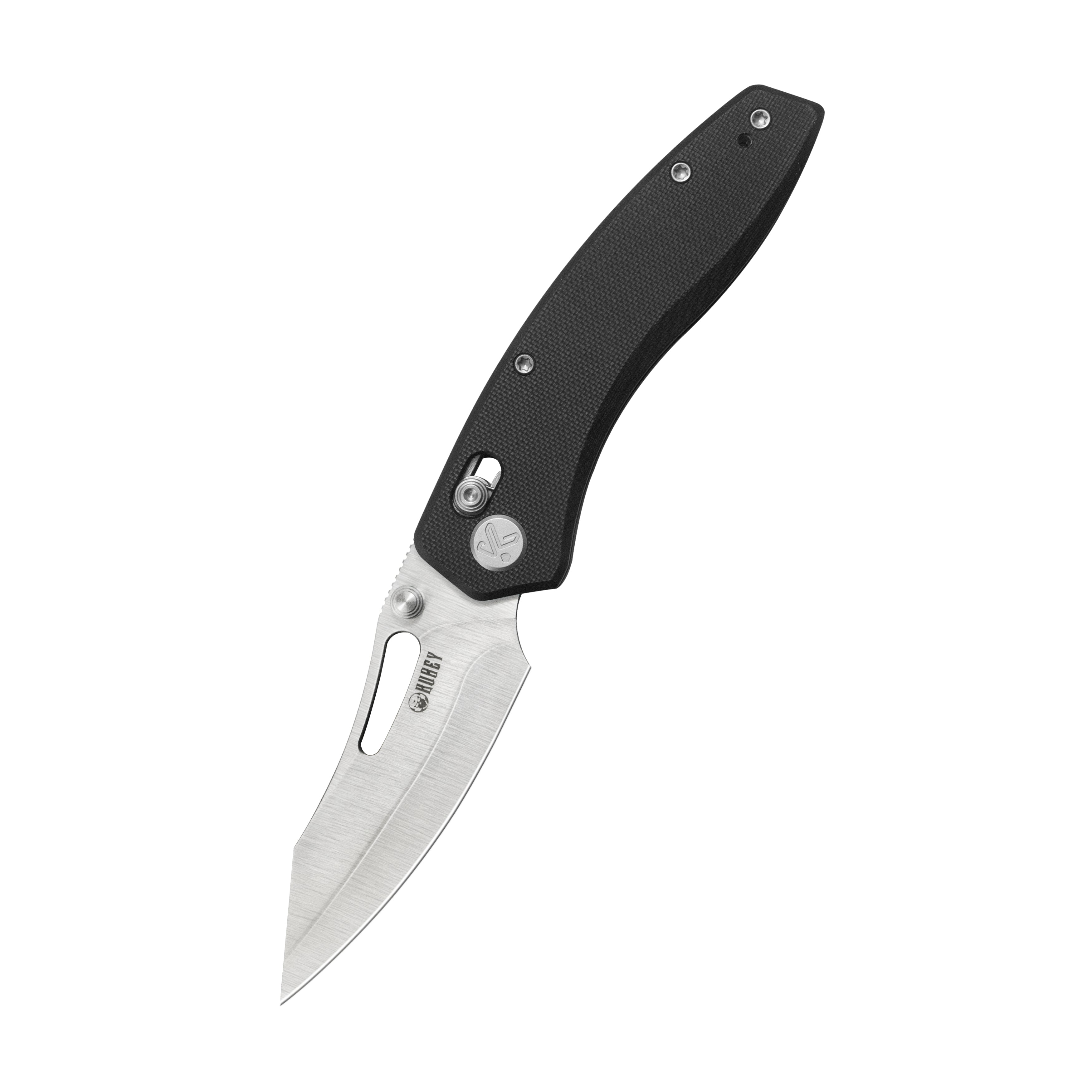Kubey Caiman Axis lock Everyday Carry Folding Knife Black G10 Handle 3.1" Satin San Mai M2 KU421A