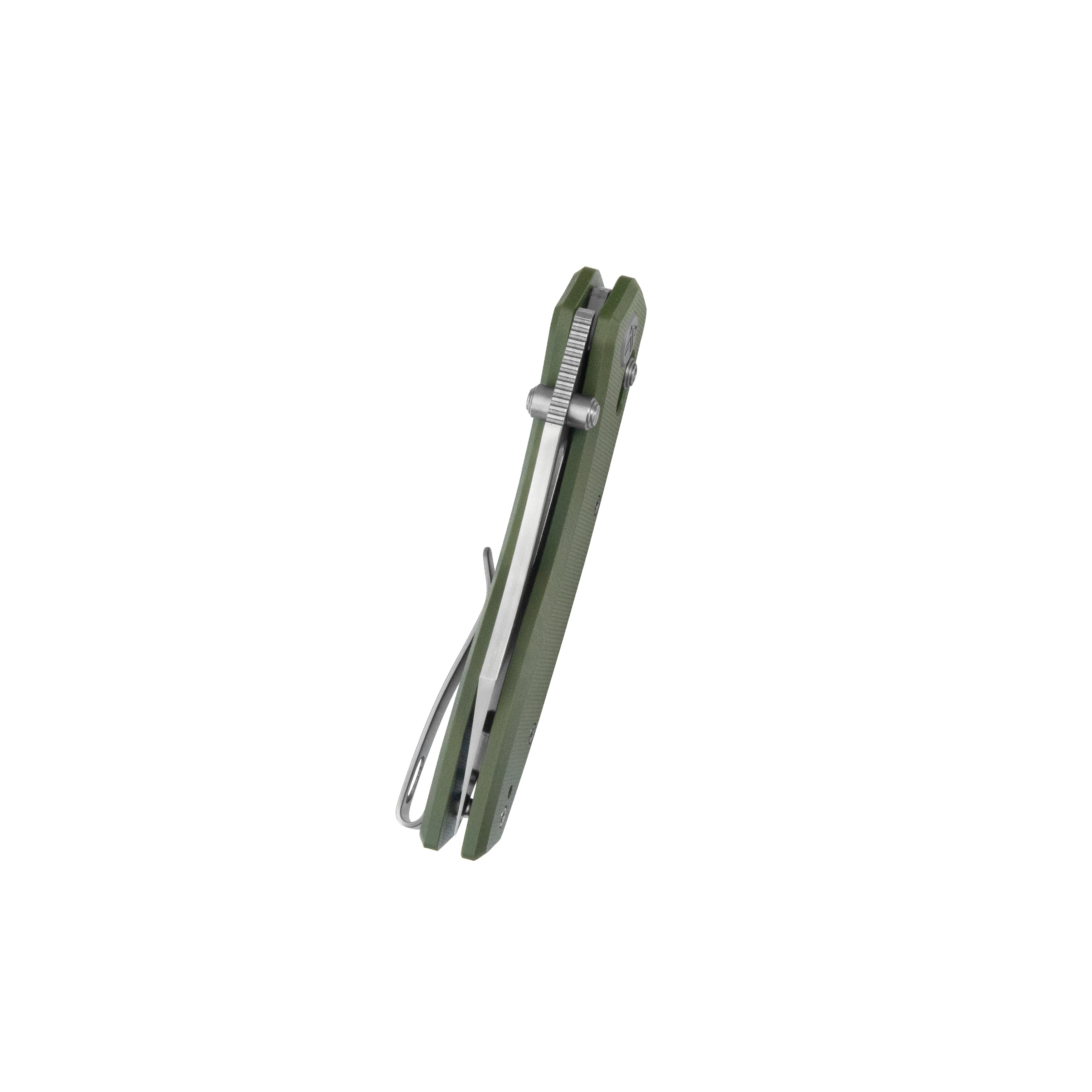 Kubey Caiman Axis lock Everyday Carry Folding Knife Green G10 Handle 3.1" Satin San Mai M2 KU421C