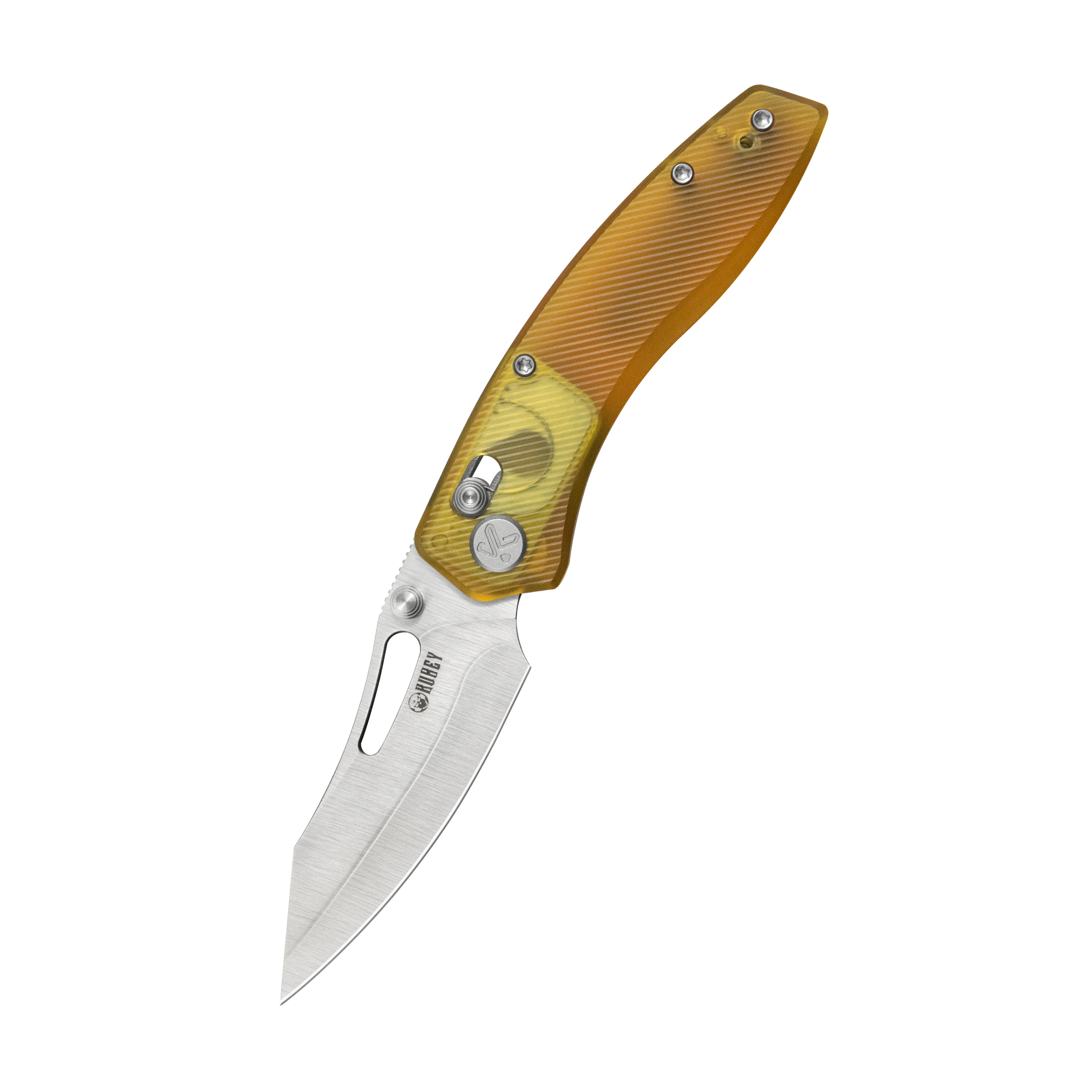 Kubey Caiman Axis lock Everyday Carry Folding Knife Ultem Handle 3.1" Satin San Mai M2 KU421E