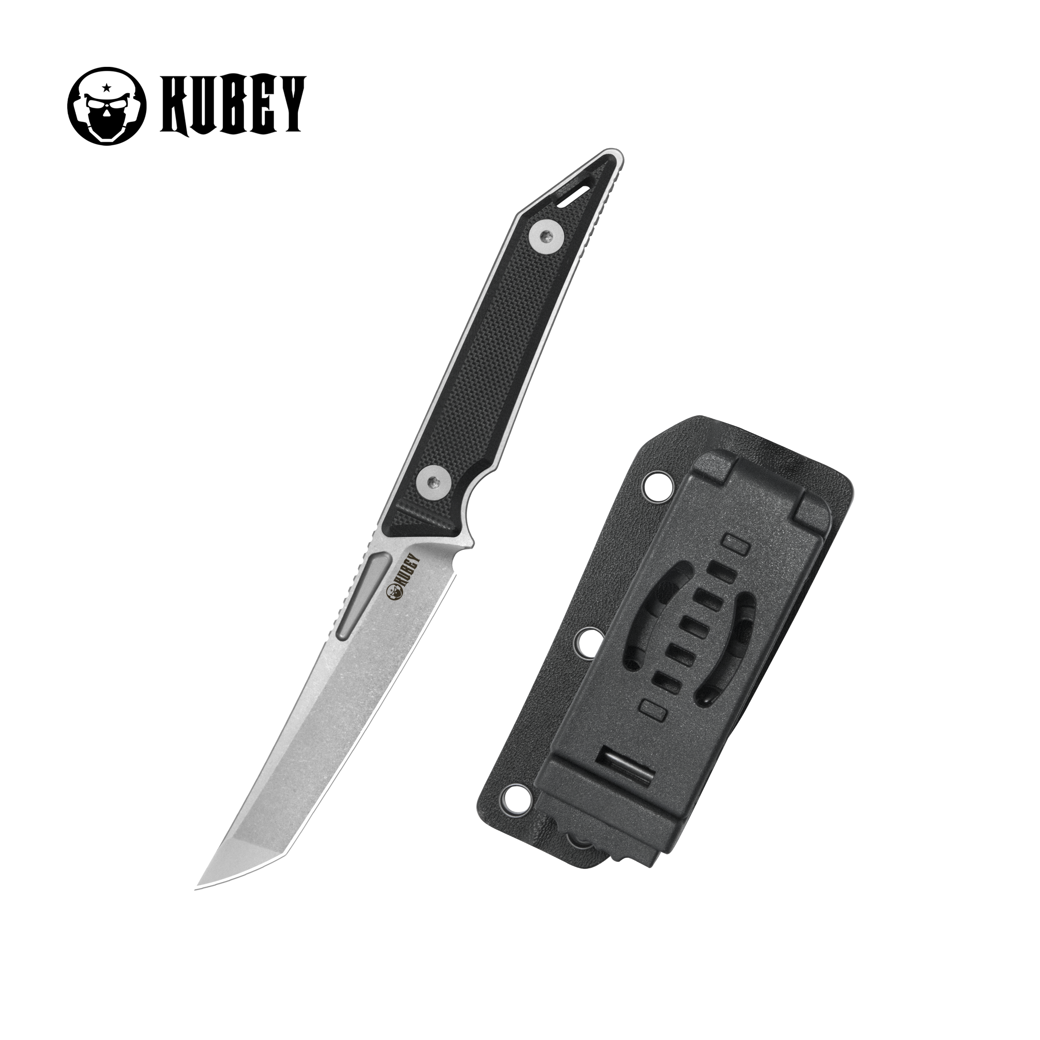 Kubey Goliath Fixed Blade Knife Black G10 Handle 2.60" Beadblast 14C28N KU430A