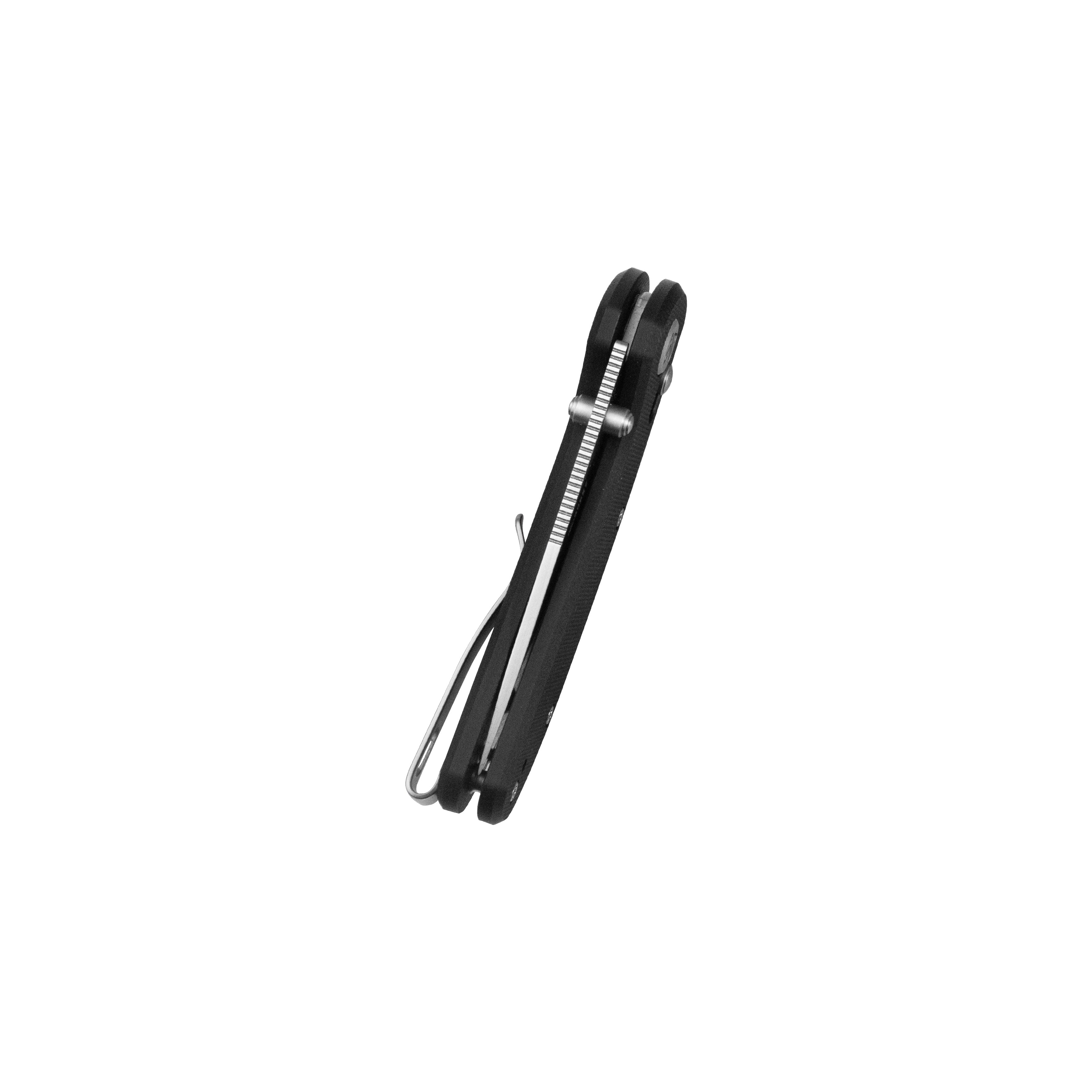 Kubey Sparrow Crossbar Lock Everyday Carry Folding Knife Black G10 Handle 2.2" Satin AUS-10 San Mai KU449A