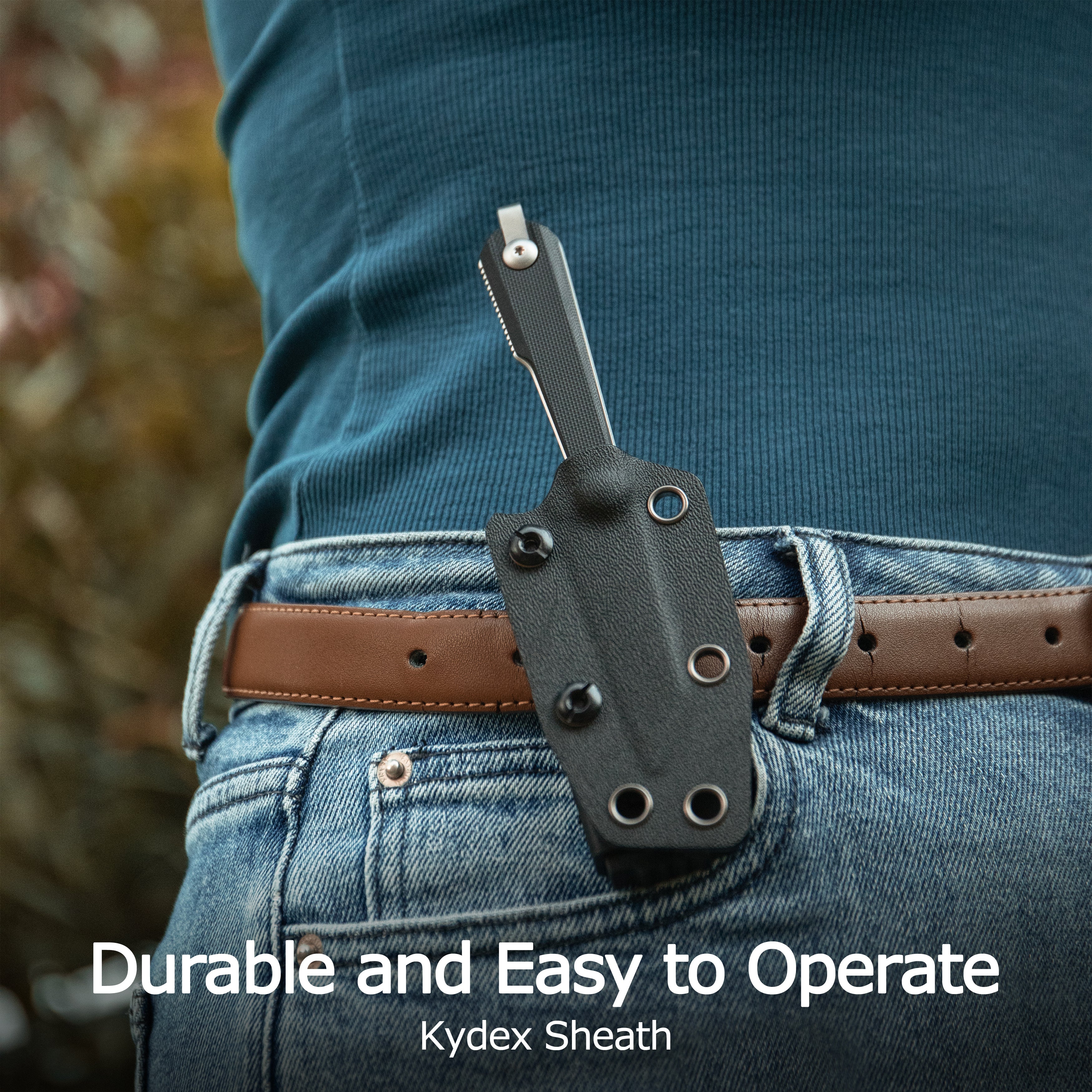 Kubey YAG Fixed Blade Knife Black G10 Handle 2.4" Beadblast 14C28N Blade KU450A