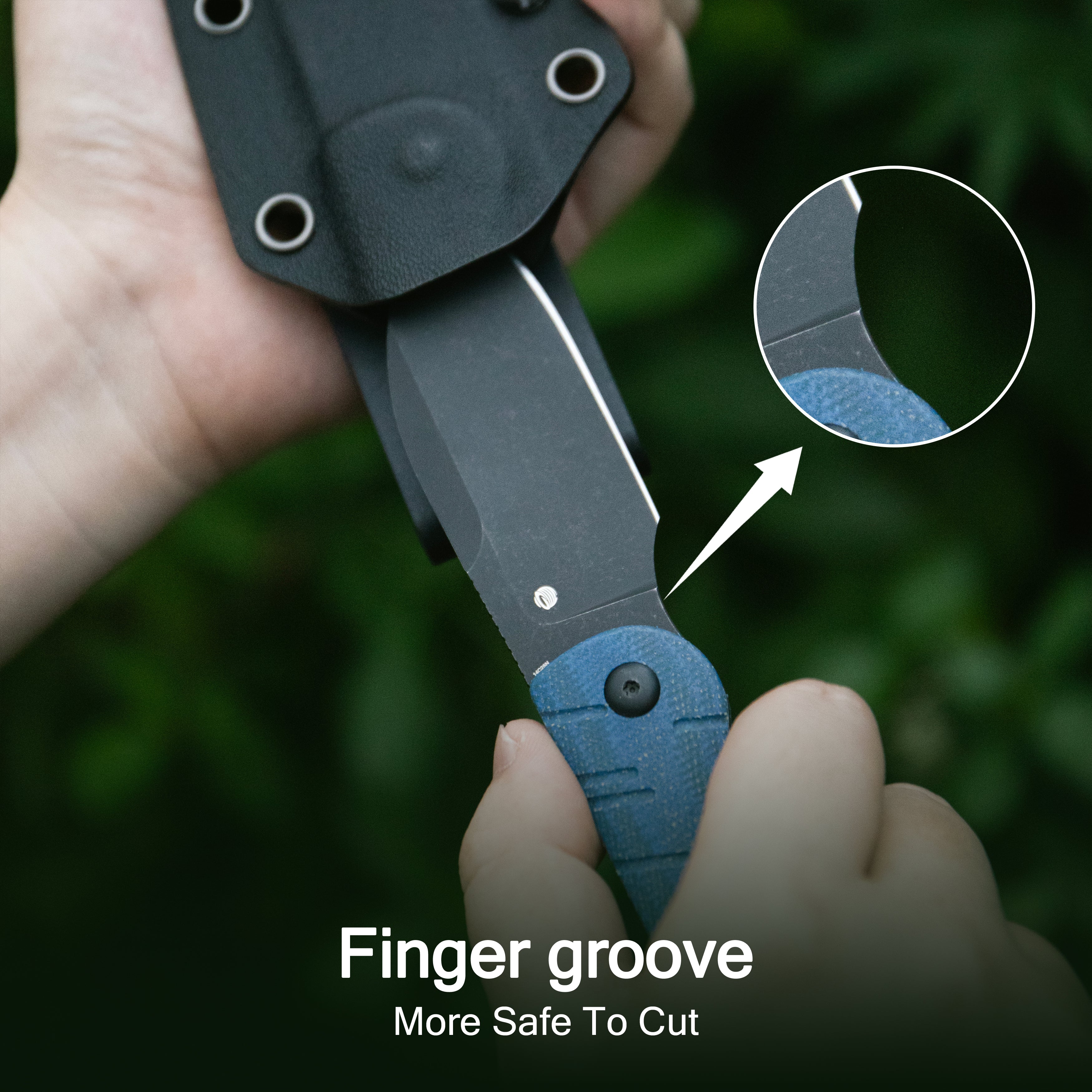 Kubey Microburst Fixed Blade Knife Brown Micarta Handle 2.95" Beadblast 14C28N Blade KU455B