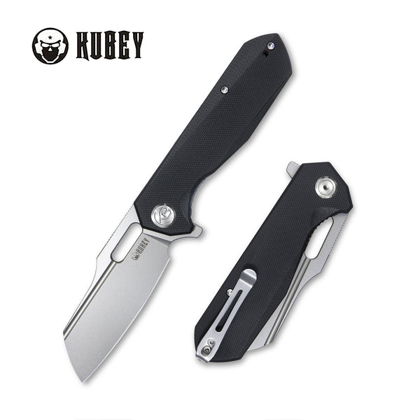 Kubey Atlas Nest Klappmesser Liner Lock Folding Knife Black G10 Handle 3.31" Bead Blasted 14C28N KU328A