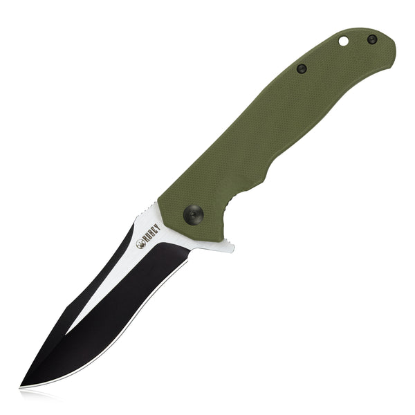 Kubey KU162H G10 Handle EDC Pocket Knife with 3.4" Drop Point D2 Blade