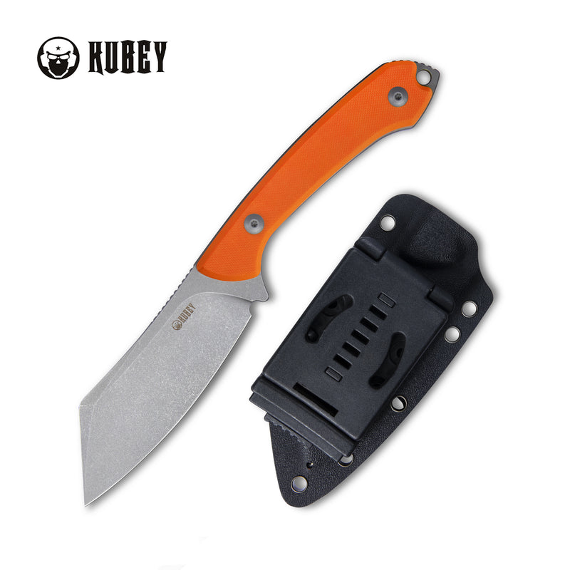 Perses Fixed Blade Outdoor Survival Knife Orange G10 Handle Daggers 4.09" Bead Blasted Tanto D2 w/ Tek-lok Kydex Sheath KU302A