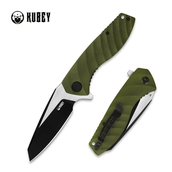 Hellfire Liner Lock Flipper Knife OD Green Handle ( 3.4" Coated D2 ) KB076