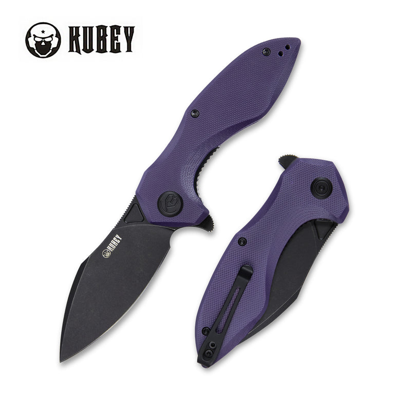 Noble Nest Liner Lock Folding Knife Purple G10 Handle 3.15" Dark Stonewashed D2 KU236E