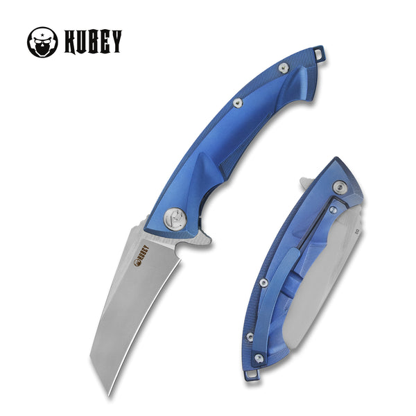 Anteater Frame Lock Flipper Knife Blue Titanium Handle (3.0" Sandbalst D2) KU153B