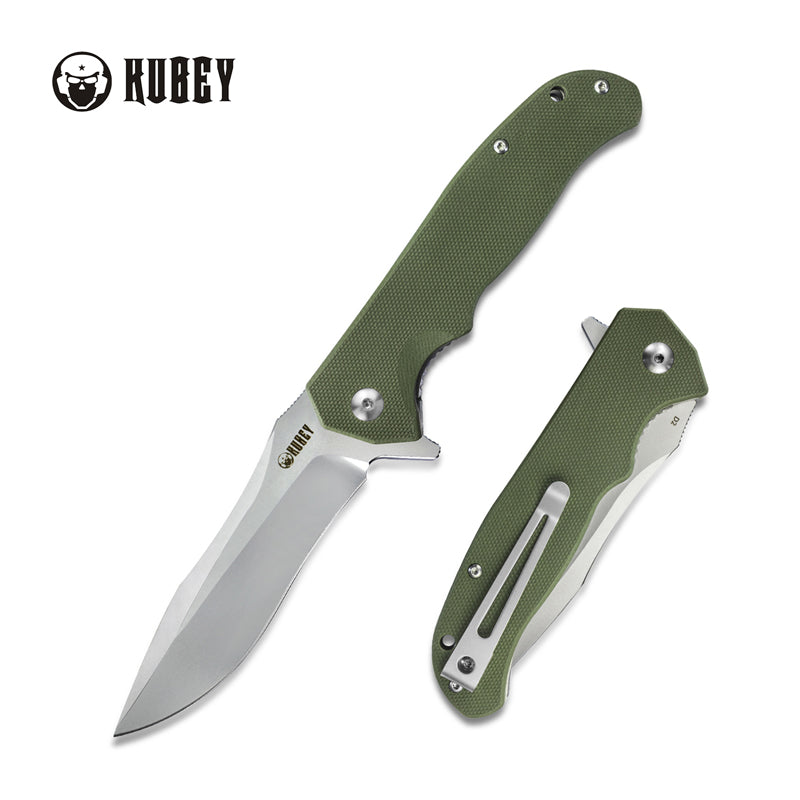 Nuovo Liner Lock flipper Knife OD Green G10 Handle (3.5" Sandblast D2 )KU162C-1