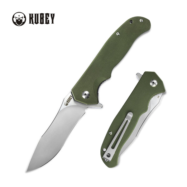Nuovo Liner Lock flipper Knife OD Green G10 Handle (3.5" Sandblast D2 )KU162C-2