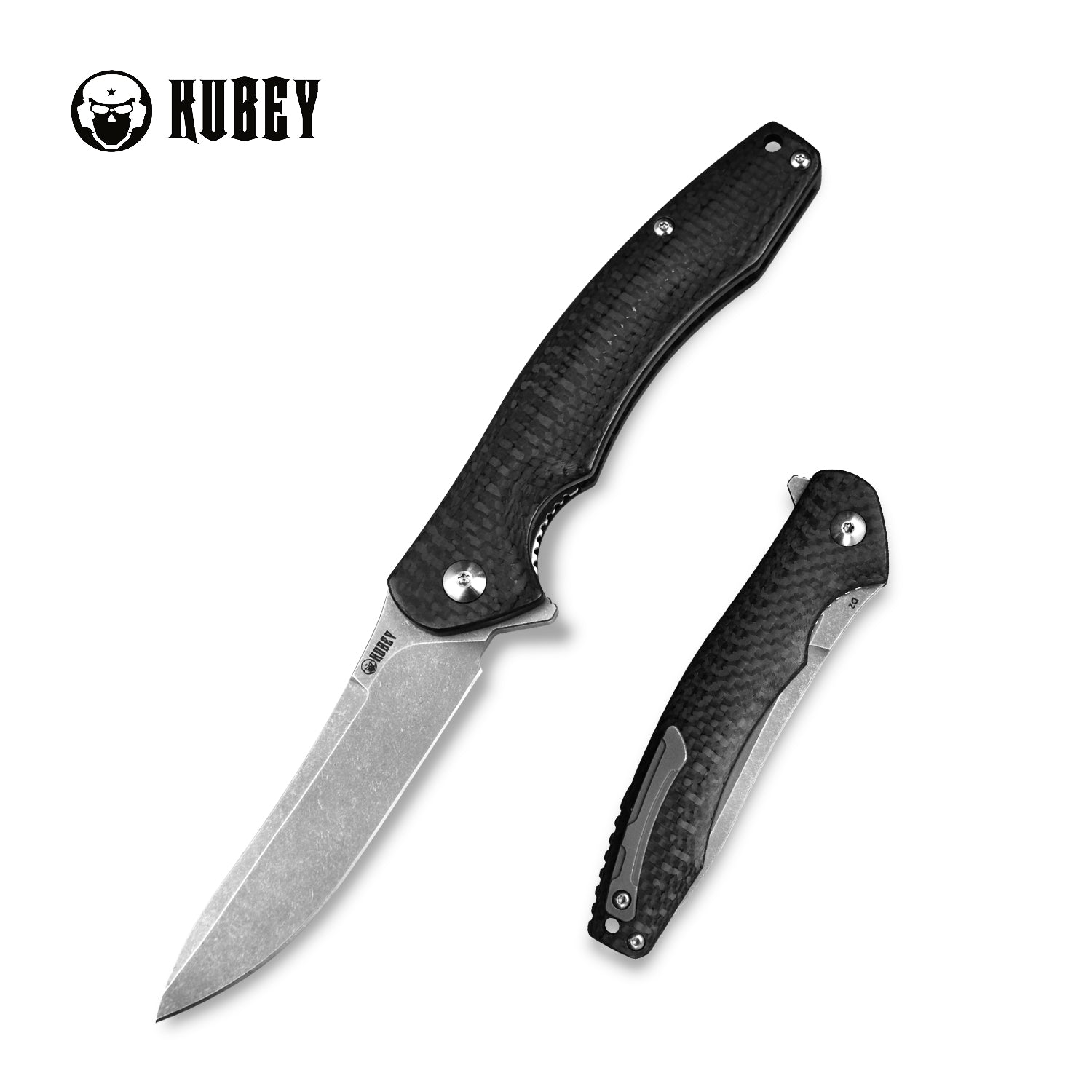 Eris EDC Liner Lock Flipper Knife Synthetic Fiber Handle (3.4" Stonewashed D2 )KU179 (US ONLY)