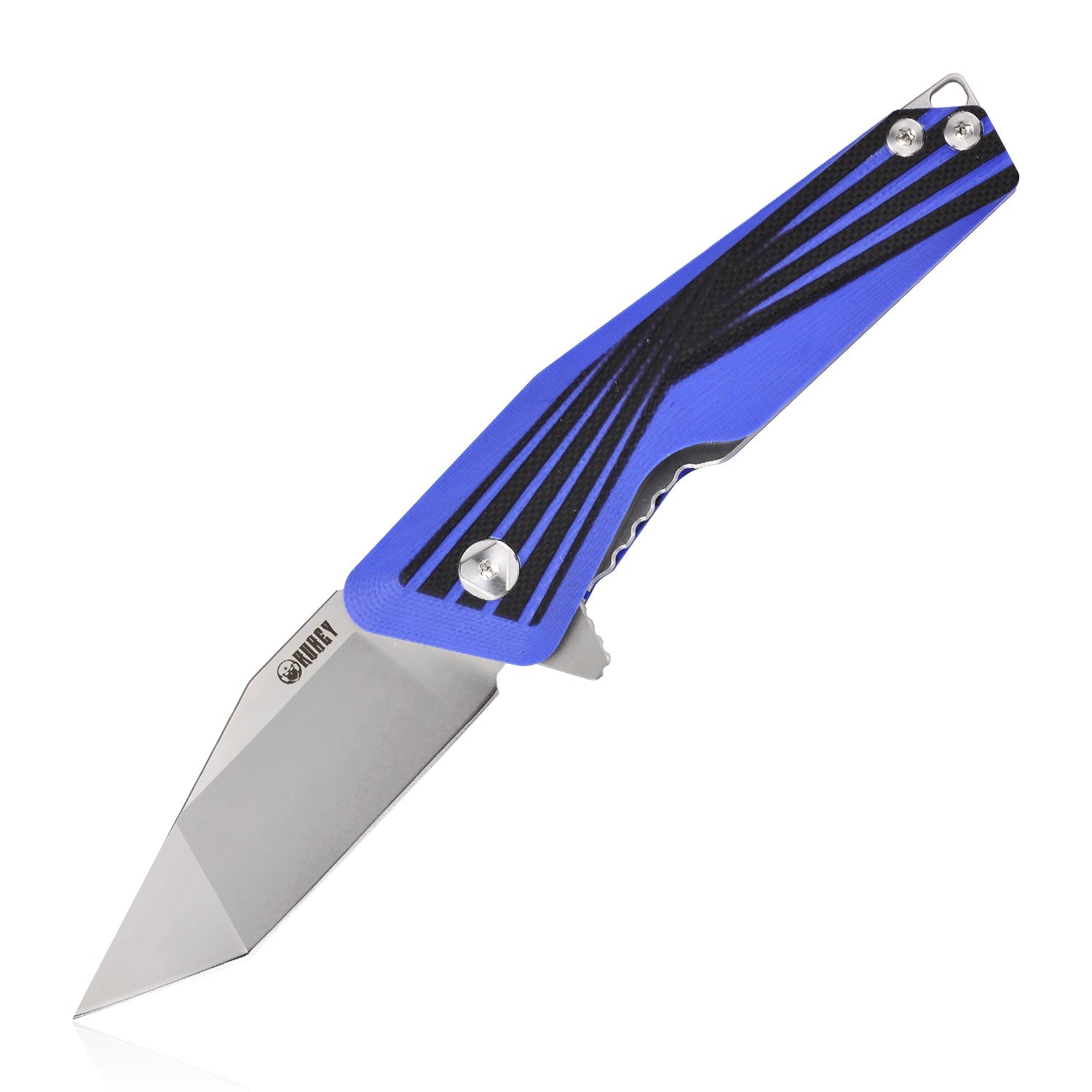 KUBEY KU145 Folding Pocket Knives 2.68" Tanto D2 Steel With G10 Handle,Ceramic Ball Bearing Flipper