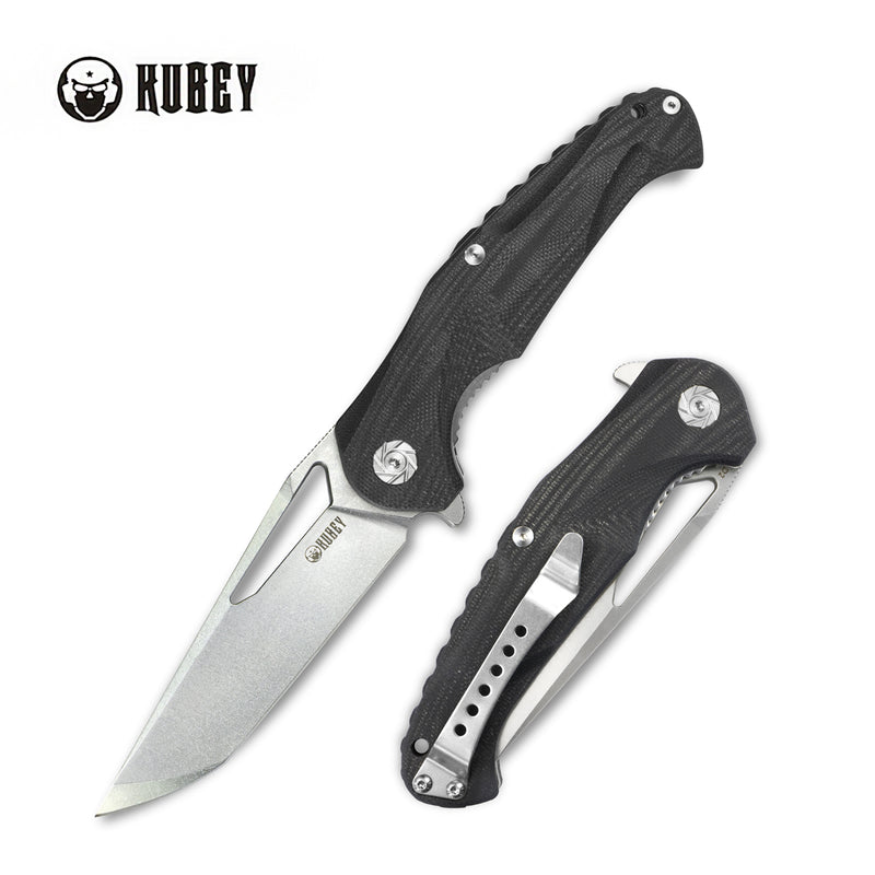 Dugu Liner Lock Folding Knife Black G10 Handle (3.66'' Stone Wash Fininsh D2 Blade) KU210C-NEW