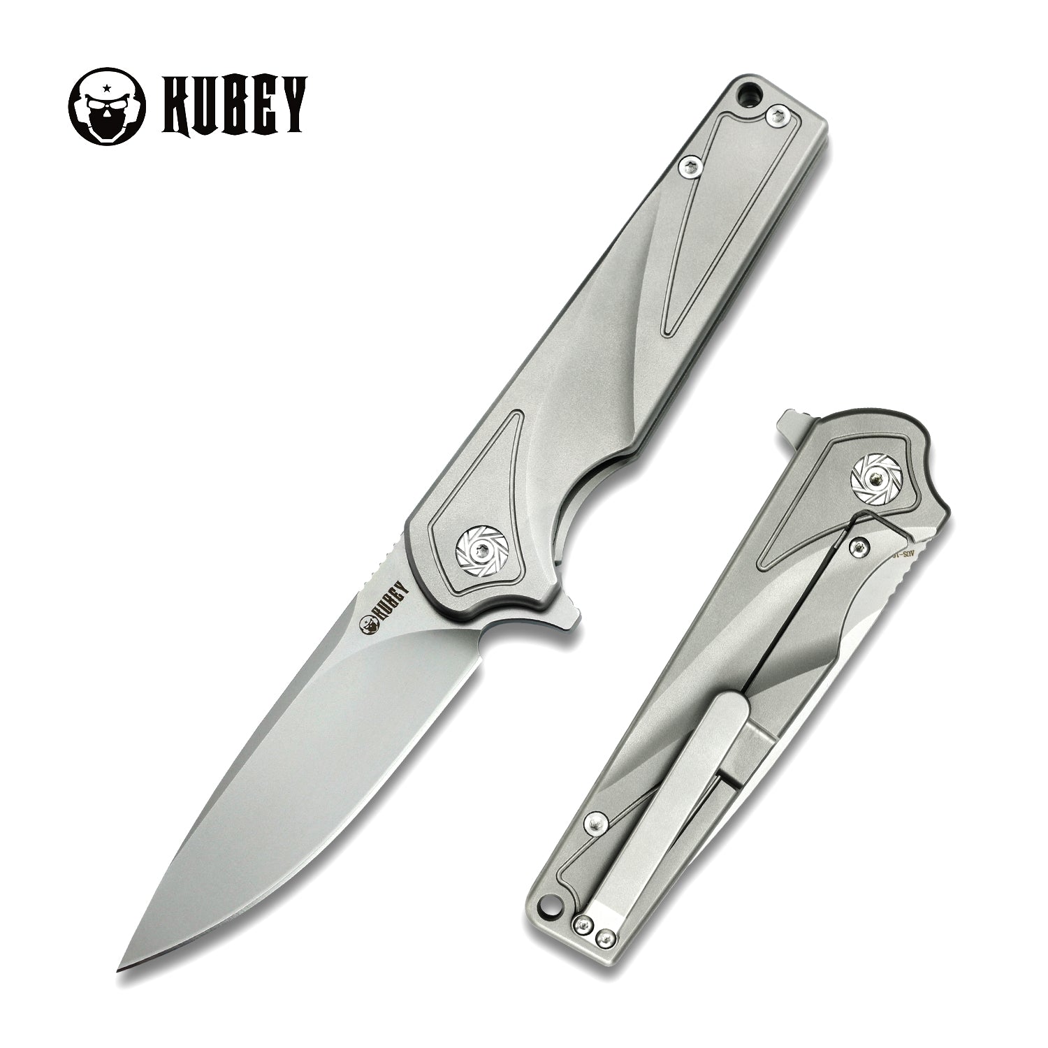 Frame Lock Folding Knife Ti Handle (3.5" Sandblast AUS-10)KU232D