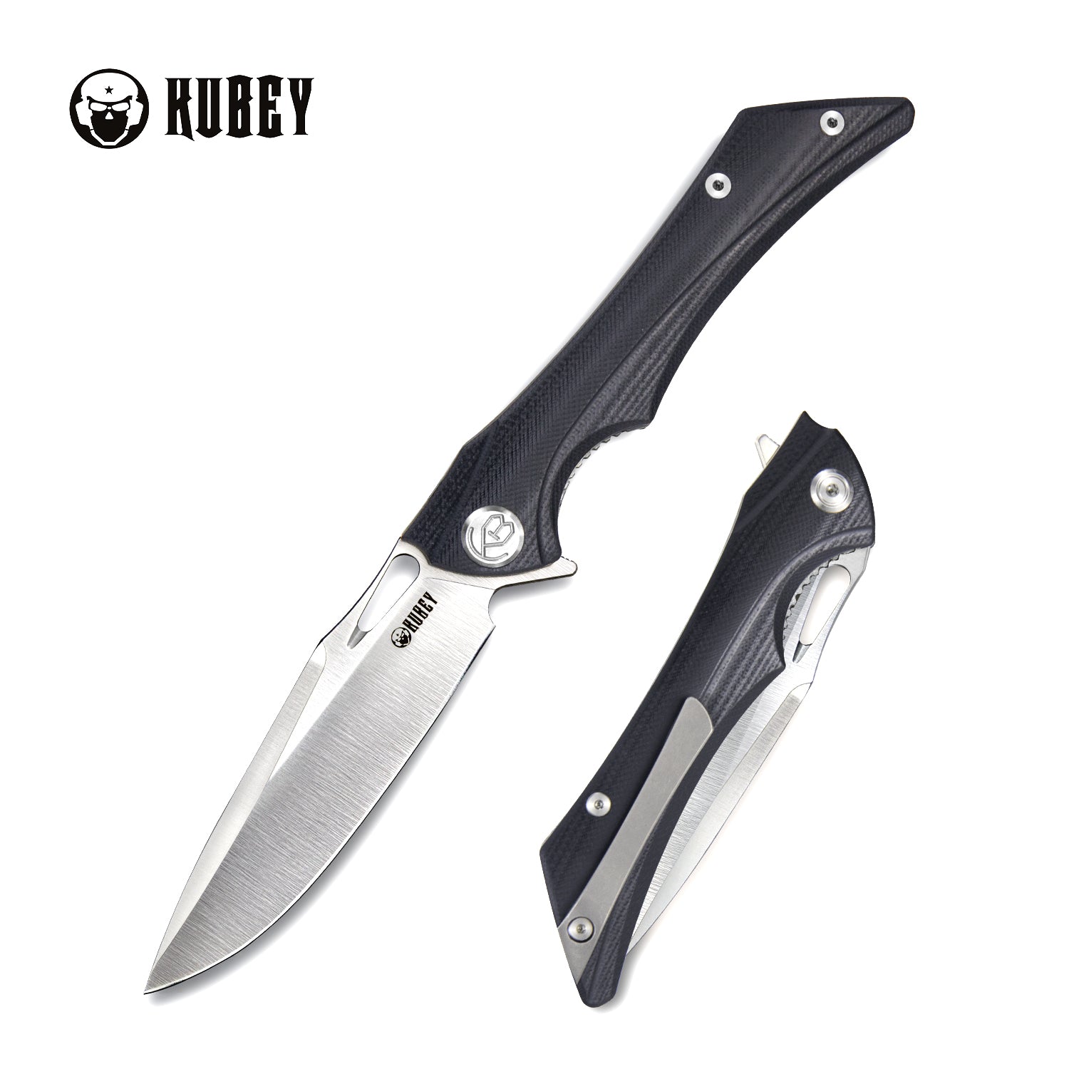 Raven Liner Lock Flipper Knife Black G10 Handle ï¼?.7