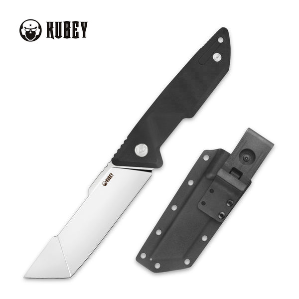 Razor Full Tang Fixed Blade Knife Black G10 Handle  (5.12" Mirrored D2)KB270A