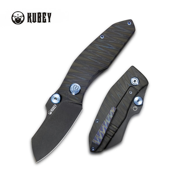 Kubey Monsterdog Frame Lock Dual Thumb Studs Folding Knife Titanium Ha