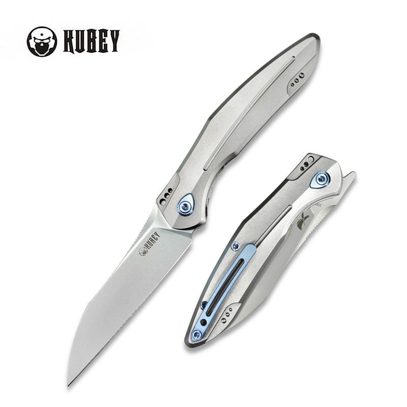 Barracuda Liner Lock Front Flipper Folding Knife Titanium Handle 3.38" Sandblast S30V KU299