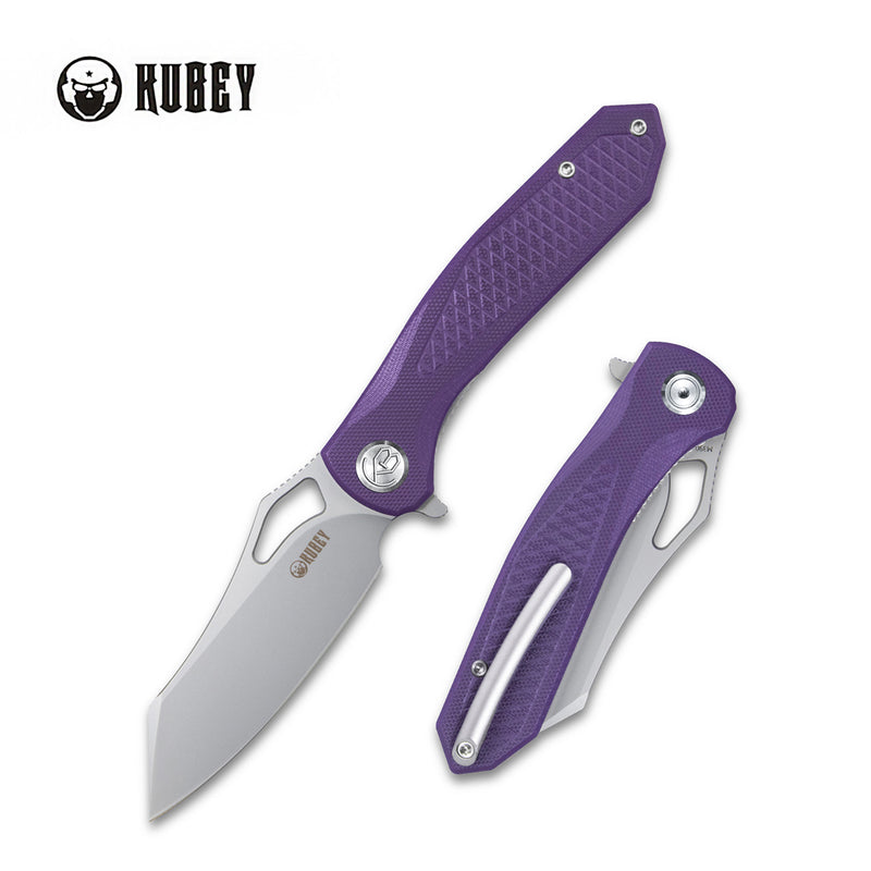 Drake Everyday Carry Flipper Pocket Knife Purple G10 Handle 3.46" Sandblast Bohler M390 KB310G