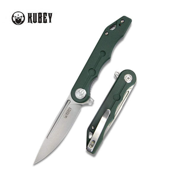 Mizo Liner Lock Flipper Folding Knife Green G10 Handle 3.15" Bead Blast AUS-10 KU312F