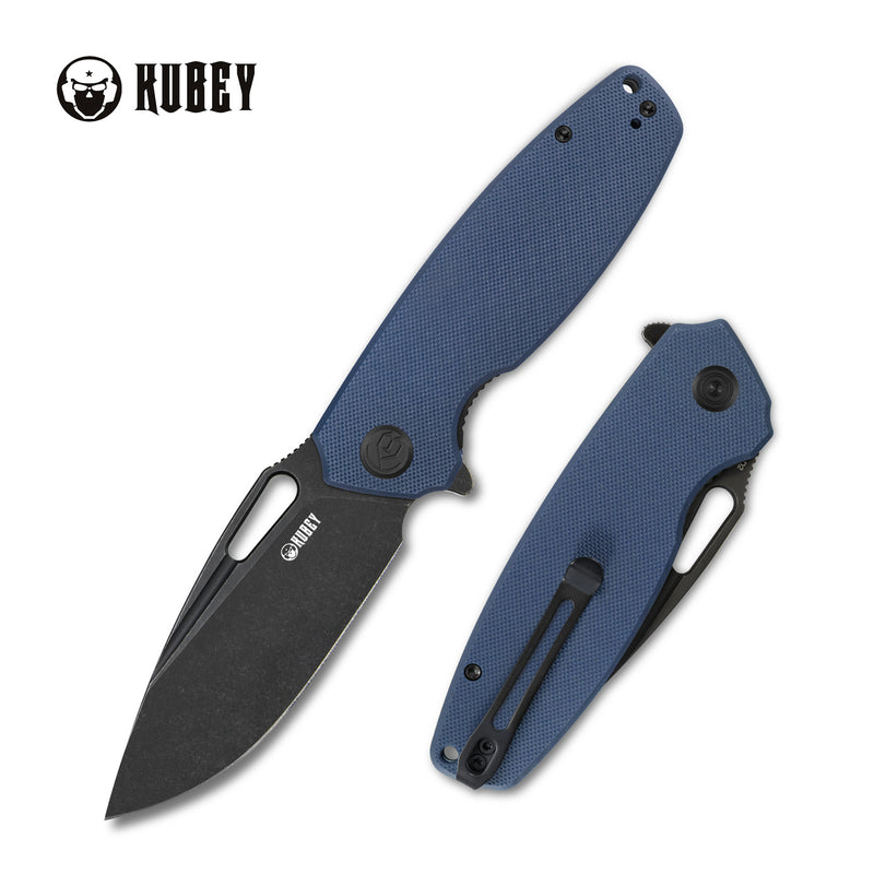 Tityus Liner Lock Flipper Folding Knife Denium Blue G10 Handle 3.39" Dark Stonewashed D2 KU322F