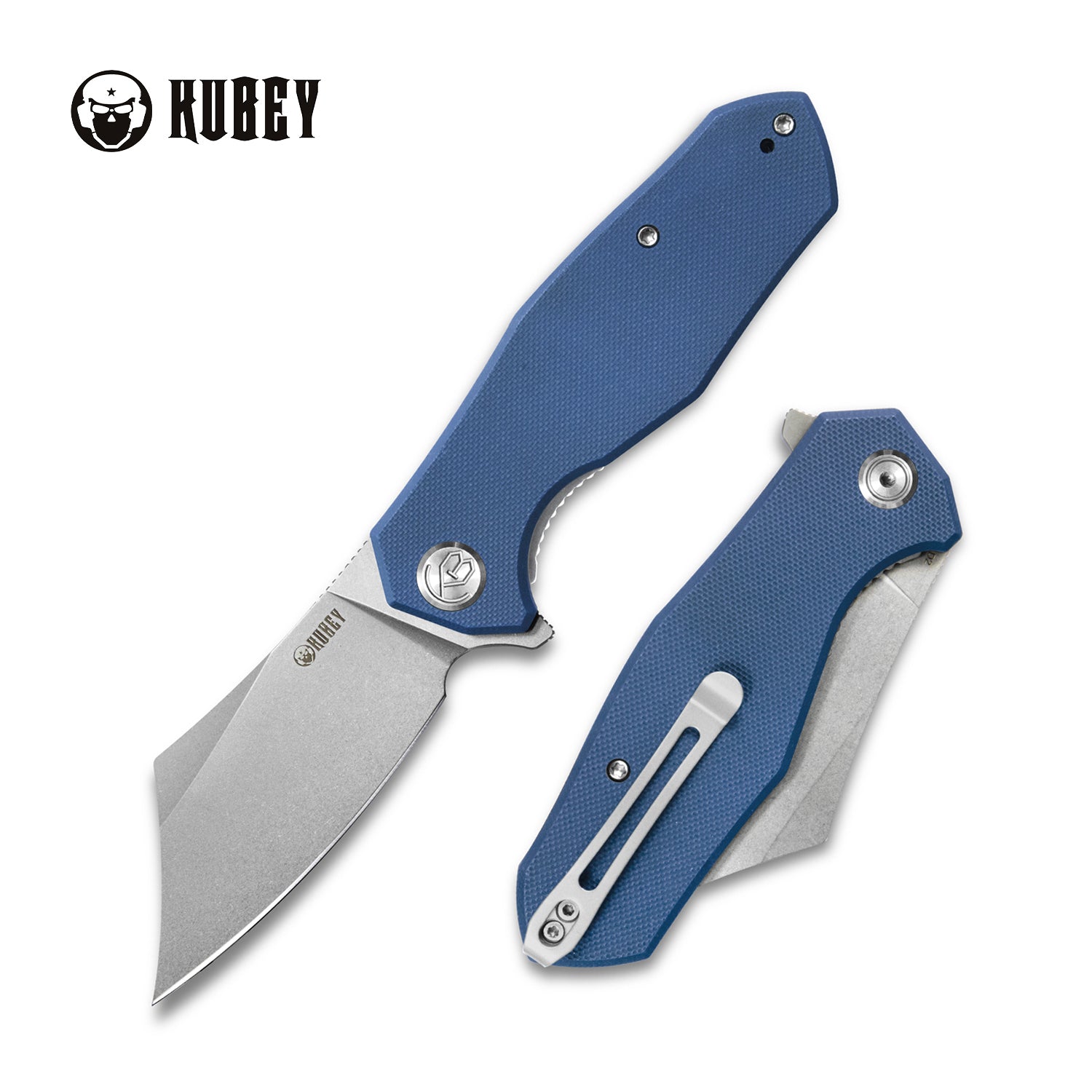 Echo Nest Liner Lock Flipper Knife Blue G10 Handle 3.27" Bead Blasted D2 KU329C