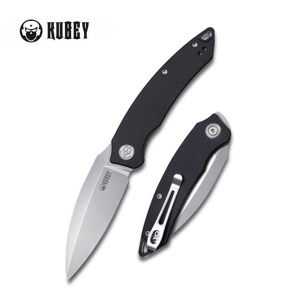 Leaf Liner Lock Front Flipper Folding Knife Black G10 Handle