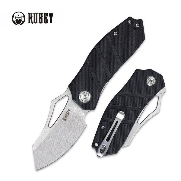 Kubey Ceyx Klappmesser Liner Lock Flipper Folding Knife Black G10 Handle 2.95" Satin D2 KU335A