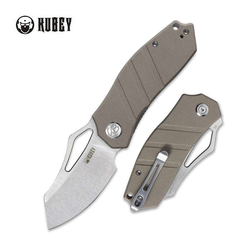 Ceyx Liner Lock Flipper Folding Knife Tan G10 Handle 2.95" Satin D2 KU335B